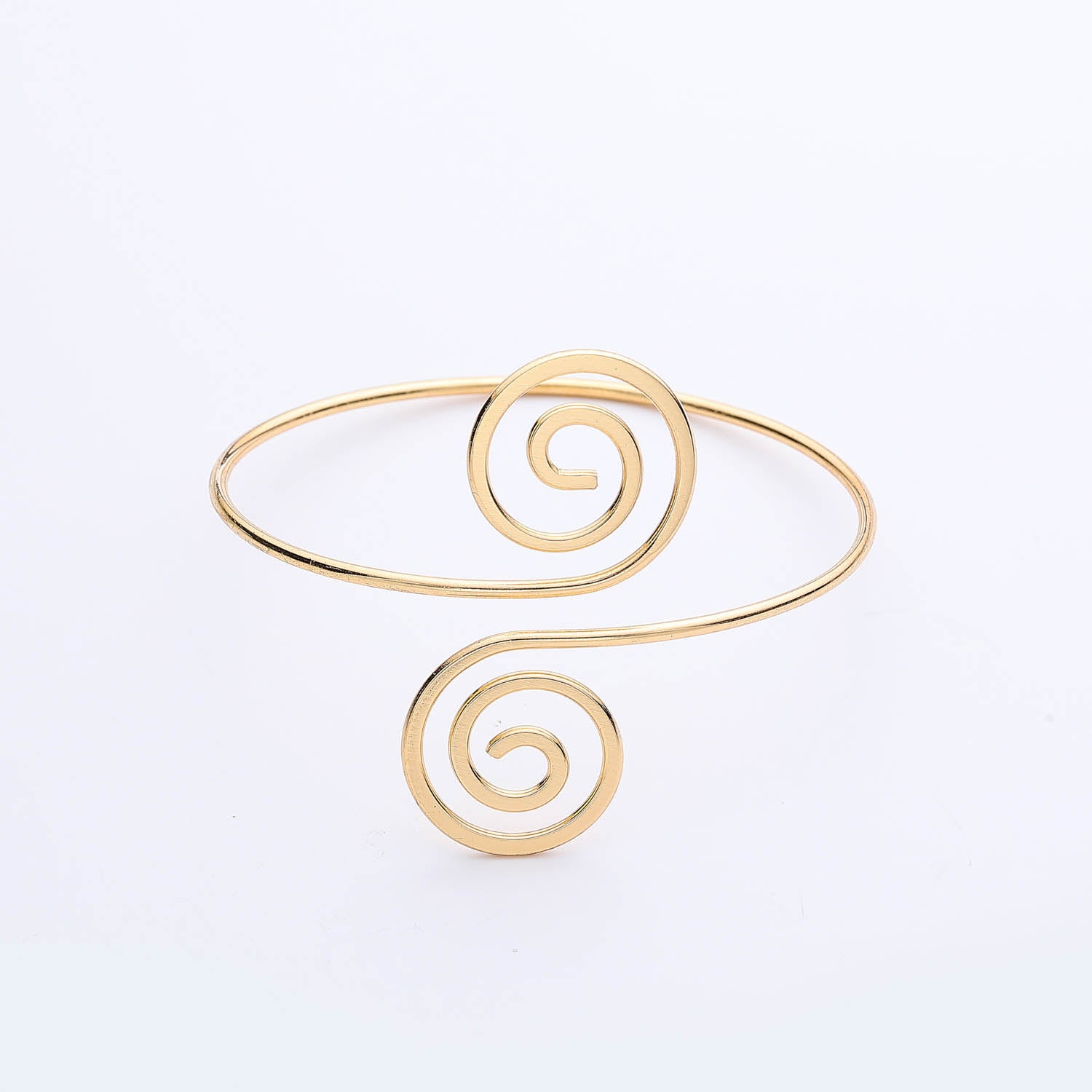 BRASALETE PARA BRAZO / ORILLAS EN ESPIRAL / DORADO