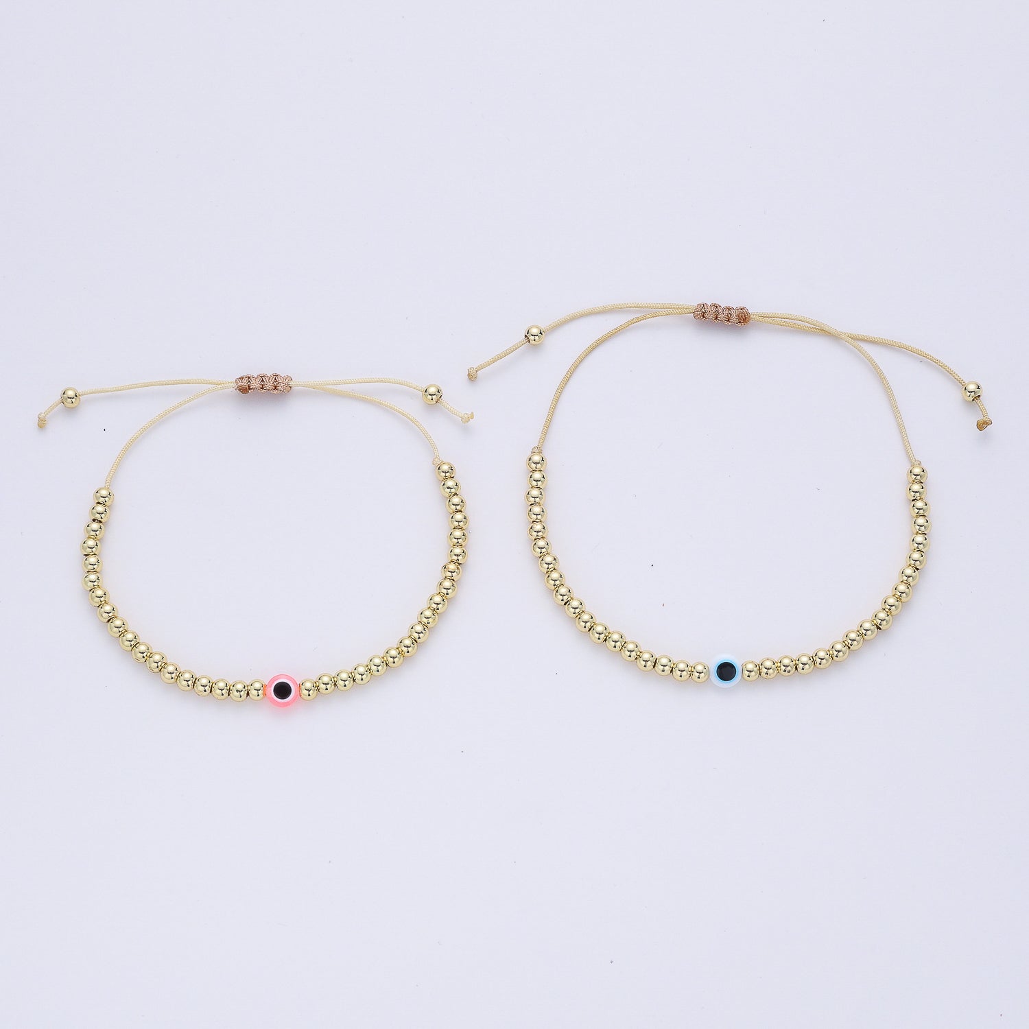 PULSERA CORDON / BOLITAS DORADAS