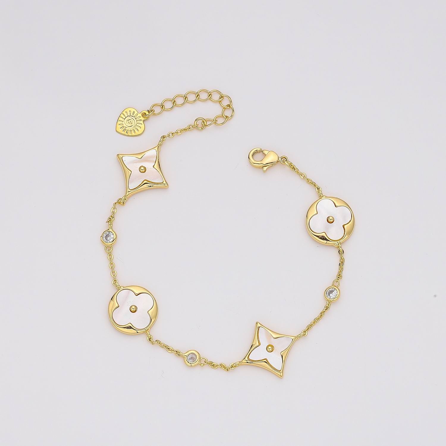 CAD DEL # FLORES VAN EN ROMBO / MADRE PERLA / DORADO