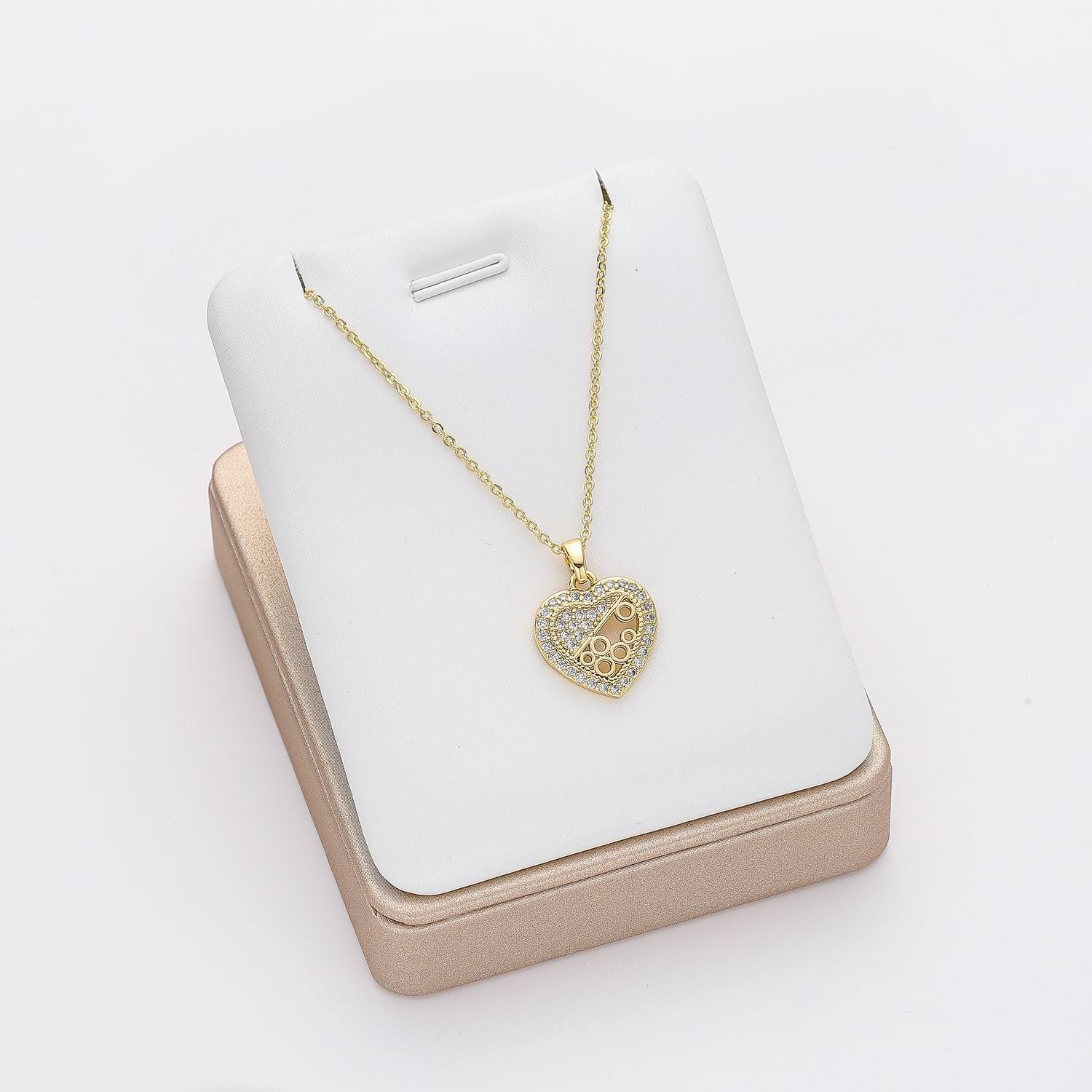 16" CAD DEL DIJE CORAZON PERFIL / AROS DENTRO / CRISTAL