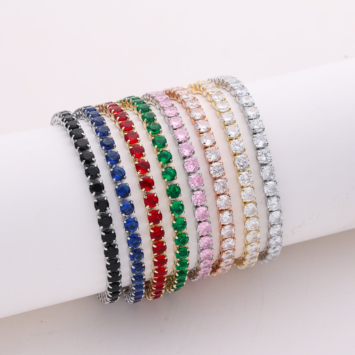 TENNIS BRACELET CRISTAL MEDIANO /PLATA CRISTAL