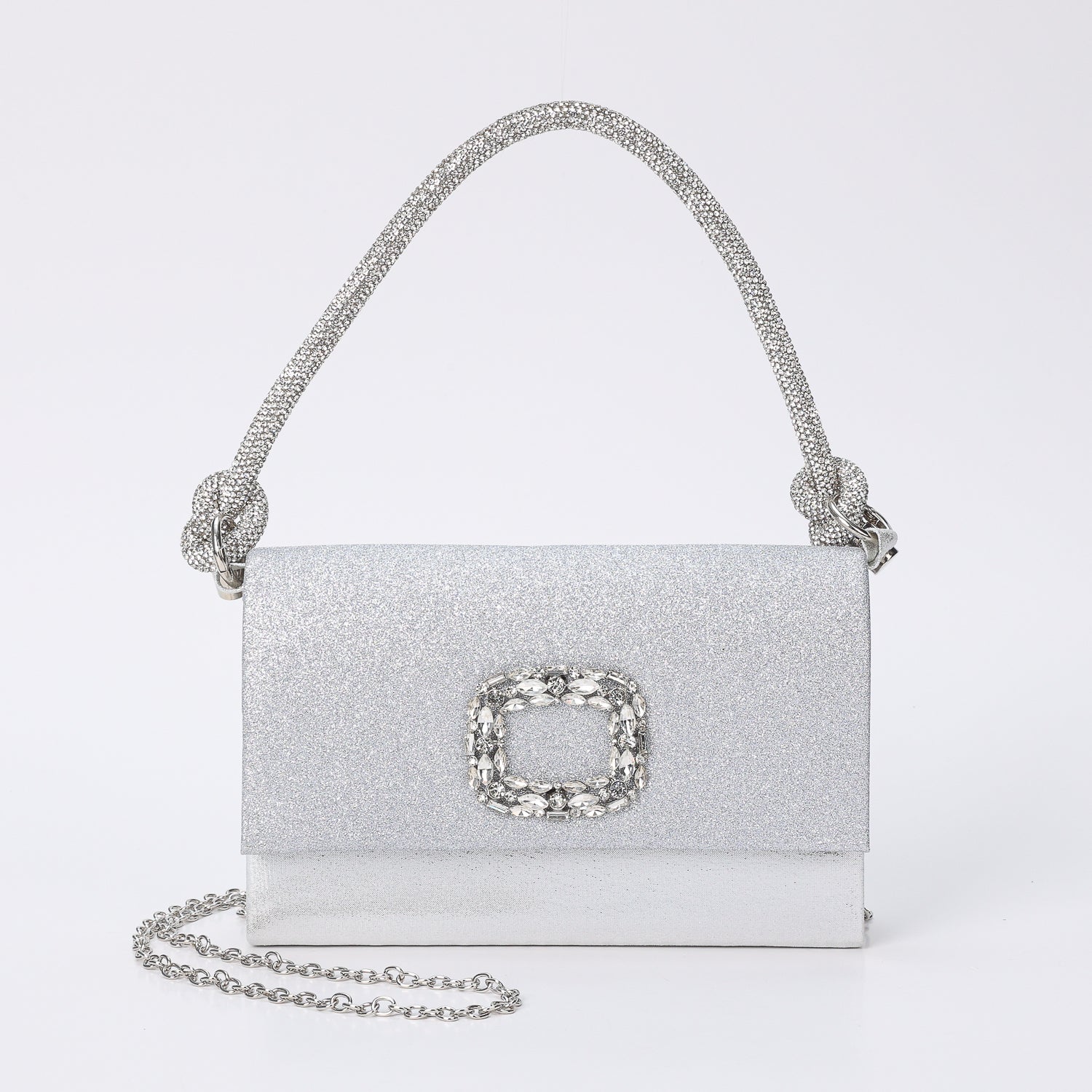 NOCHE / RECTANGULAR RIGIDA/FLAP DIAMANTADO/ASA LAZO DIAMANTADO /DORADO
