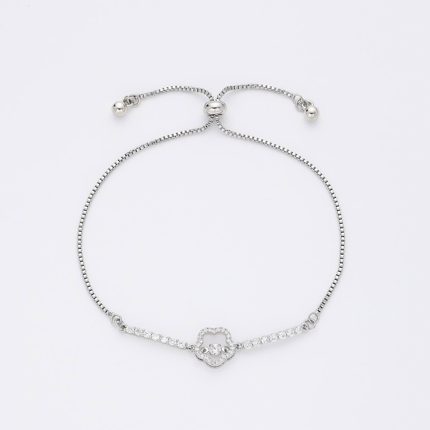 CAD DEL FLOR CRISTAL / BROCHE DESLIZANTE / PLATA