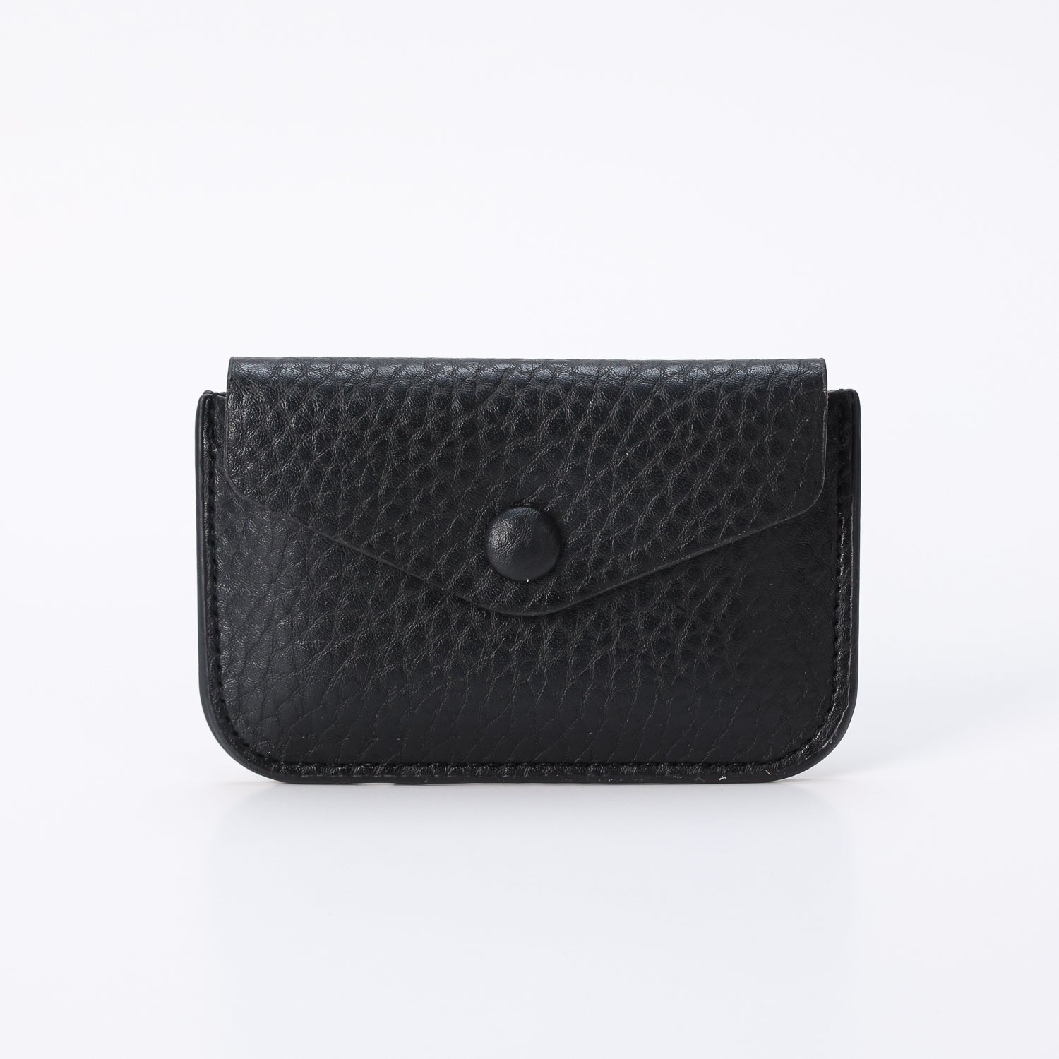 tarjetero con monedero / flap / broche / negro