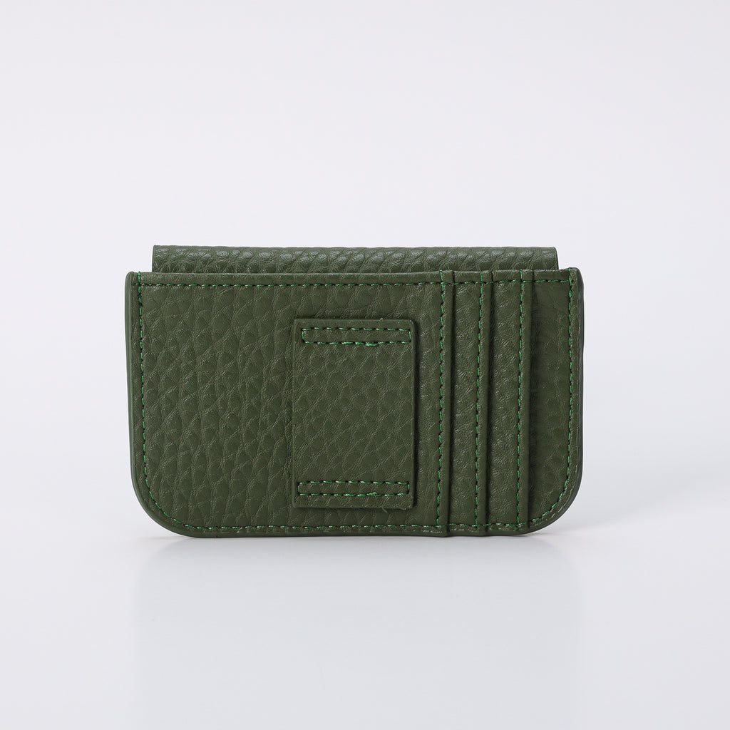 tarjetero con monedero / flap / broche / negro