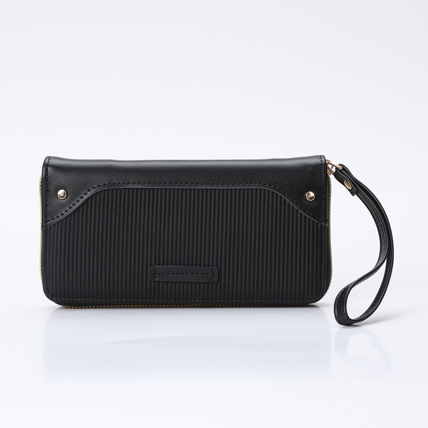 cartera rectangular mediana cierre/ piu lineas / asa mediana / negro