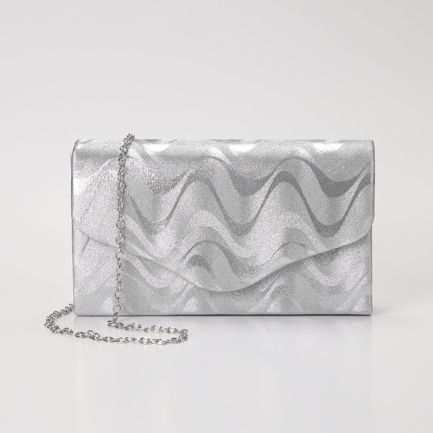 noche / rectangular rigida sencilla flap curvo /tex ondas / plata