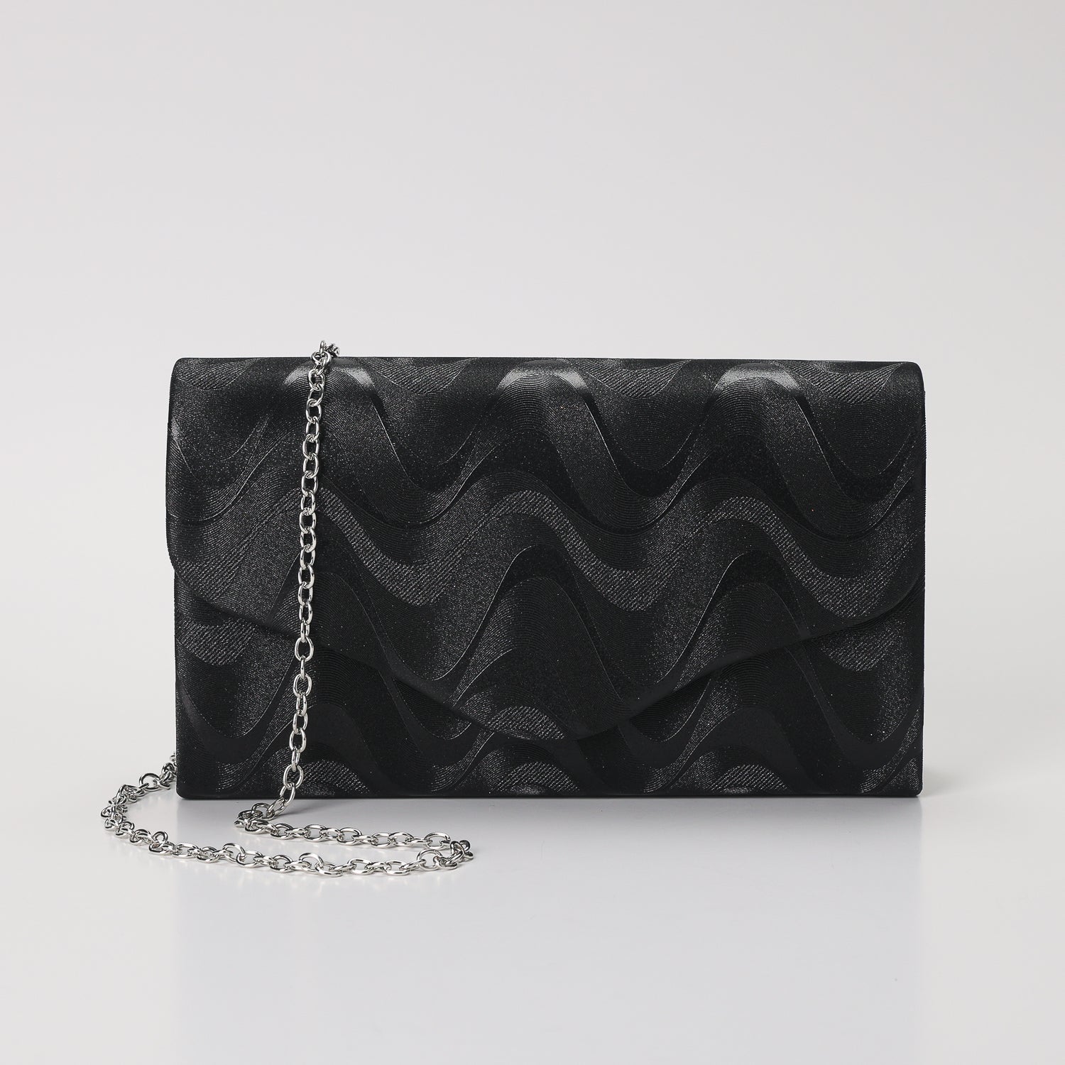 noche / rectangular rigida sencilla flap curvo /tex ondas / plata