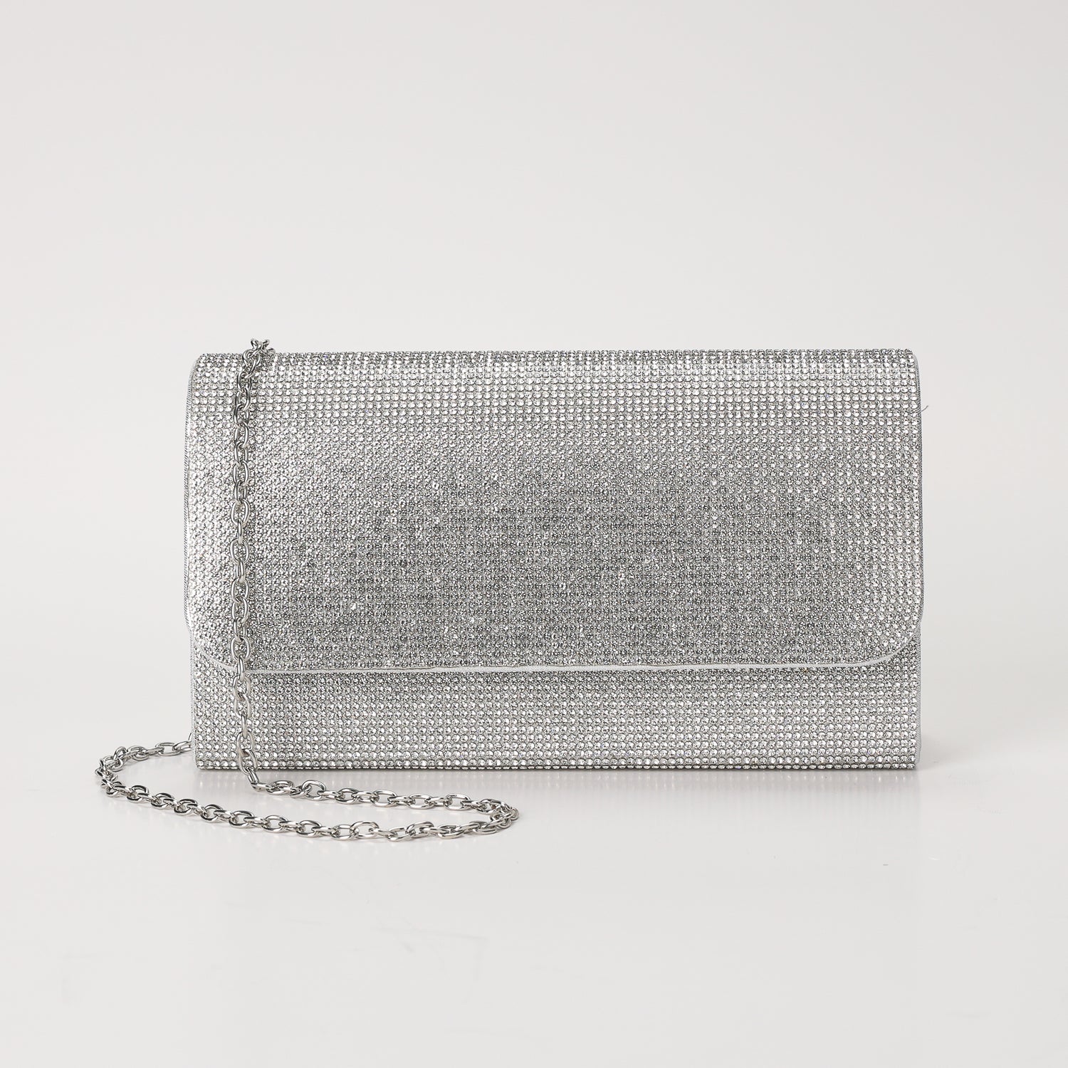 noche / rectangular / flap cristal chico / plata