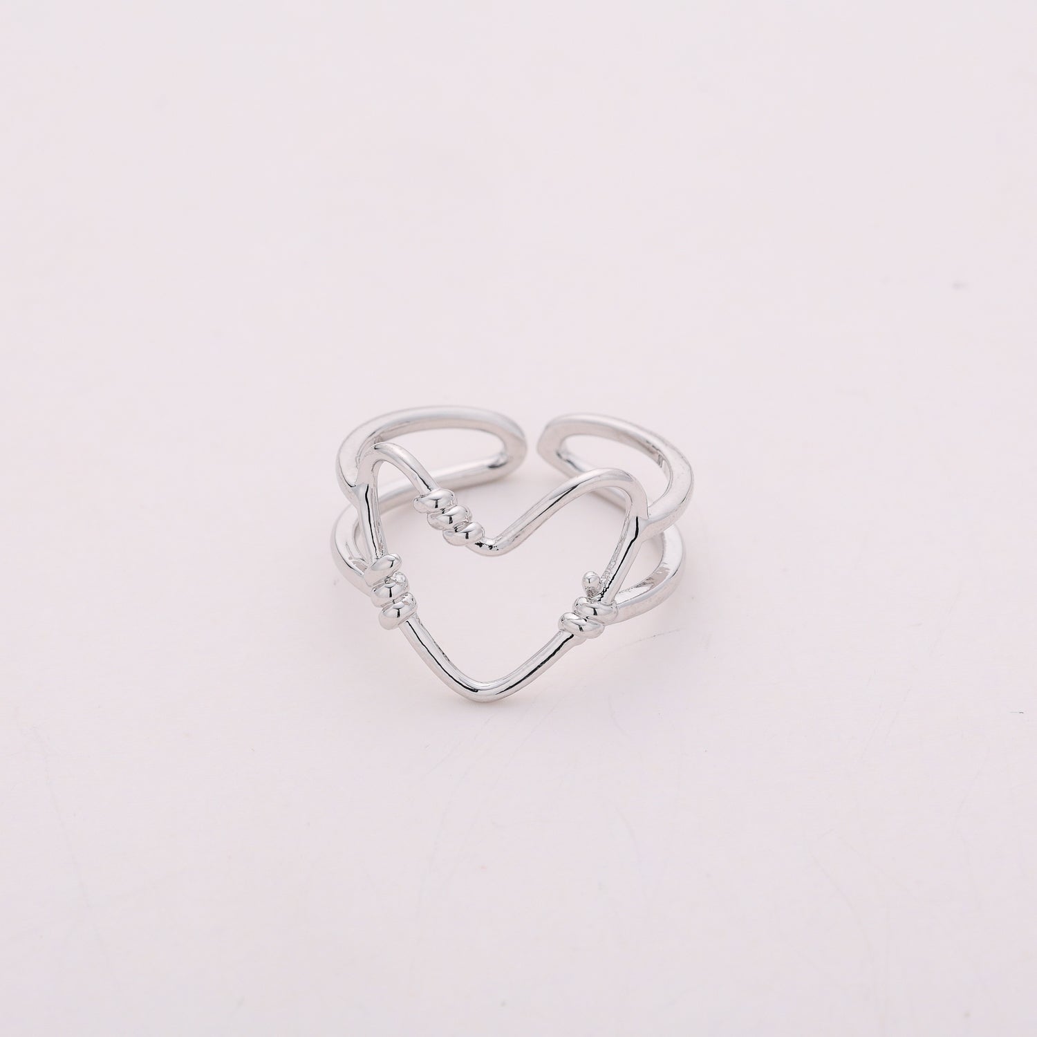anillo mediano perfil corazon / plata