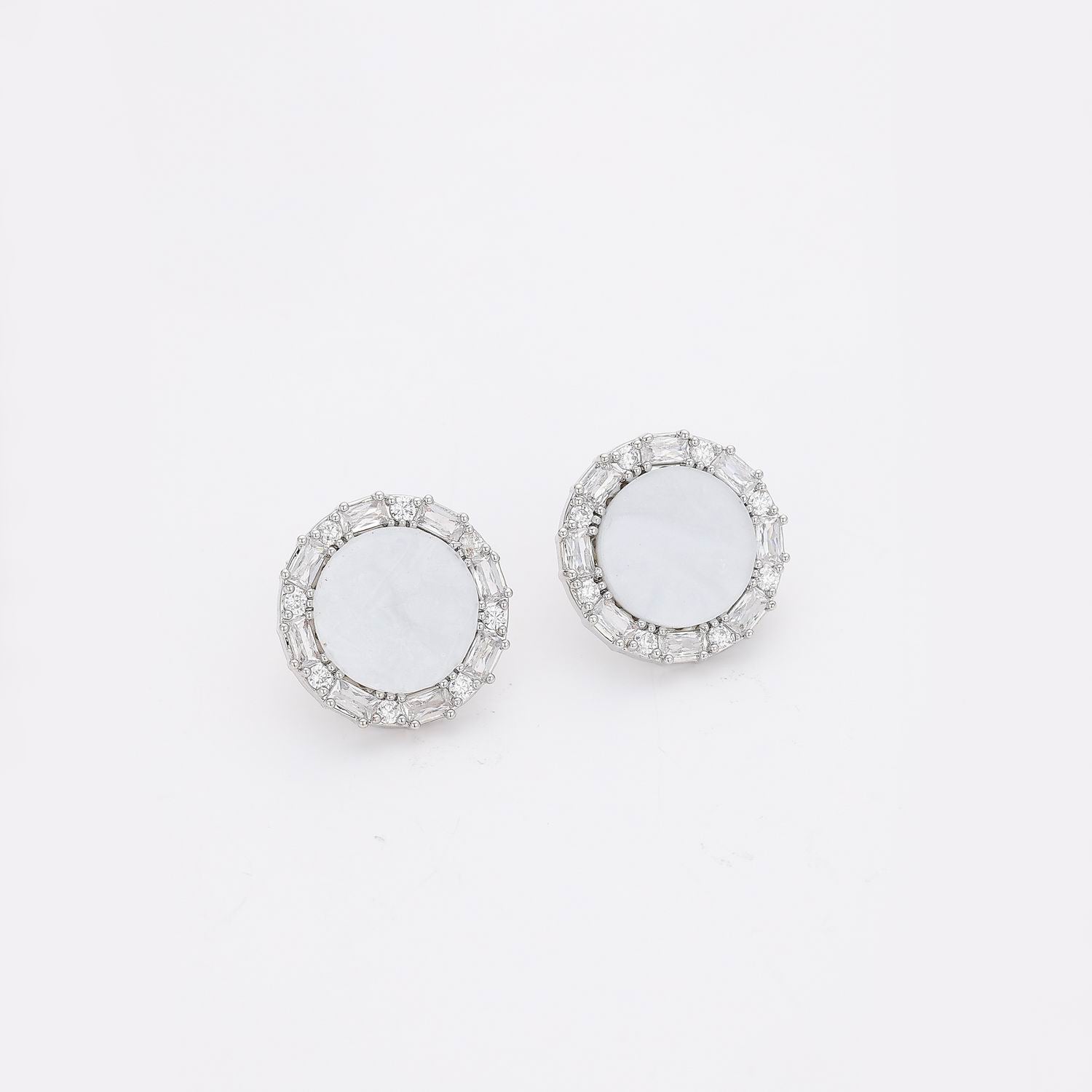 CLIP / CIRCULO MADRE PERLA / PERFIL CRISTAL / PLATA