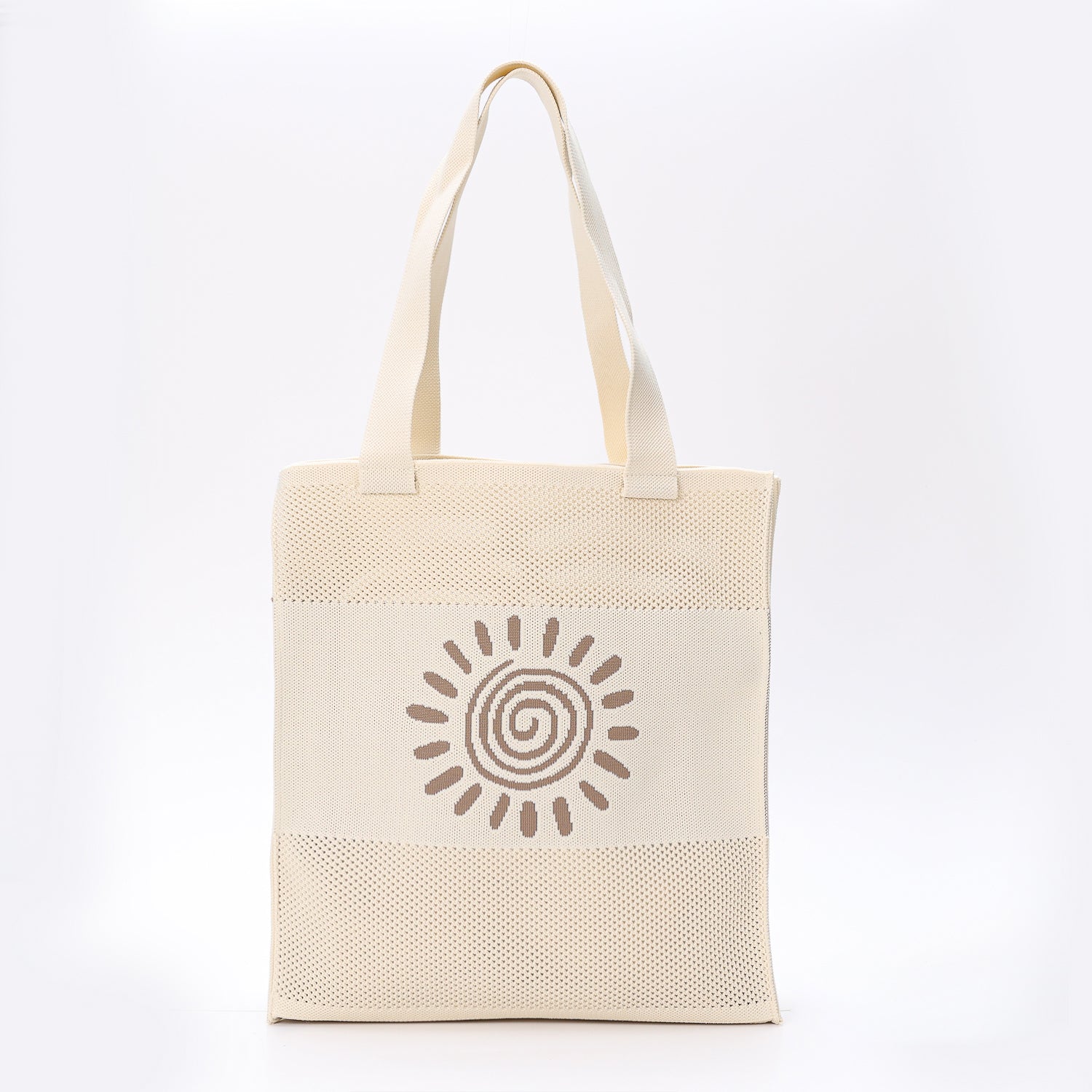 TOTE RECTANGULAR GRANDE  TEJIDA ACANALADO  / SOLEY / NEGRO