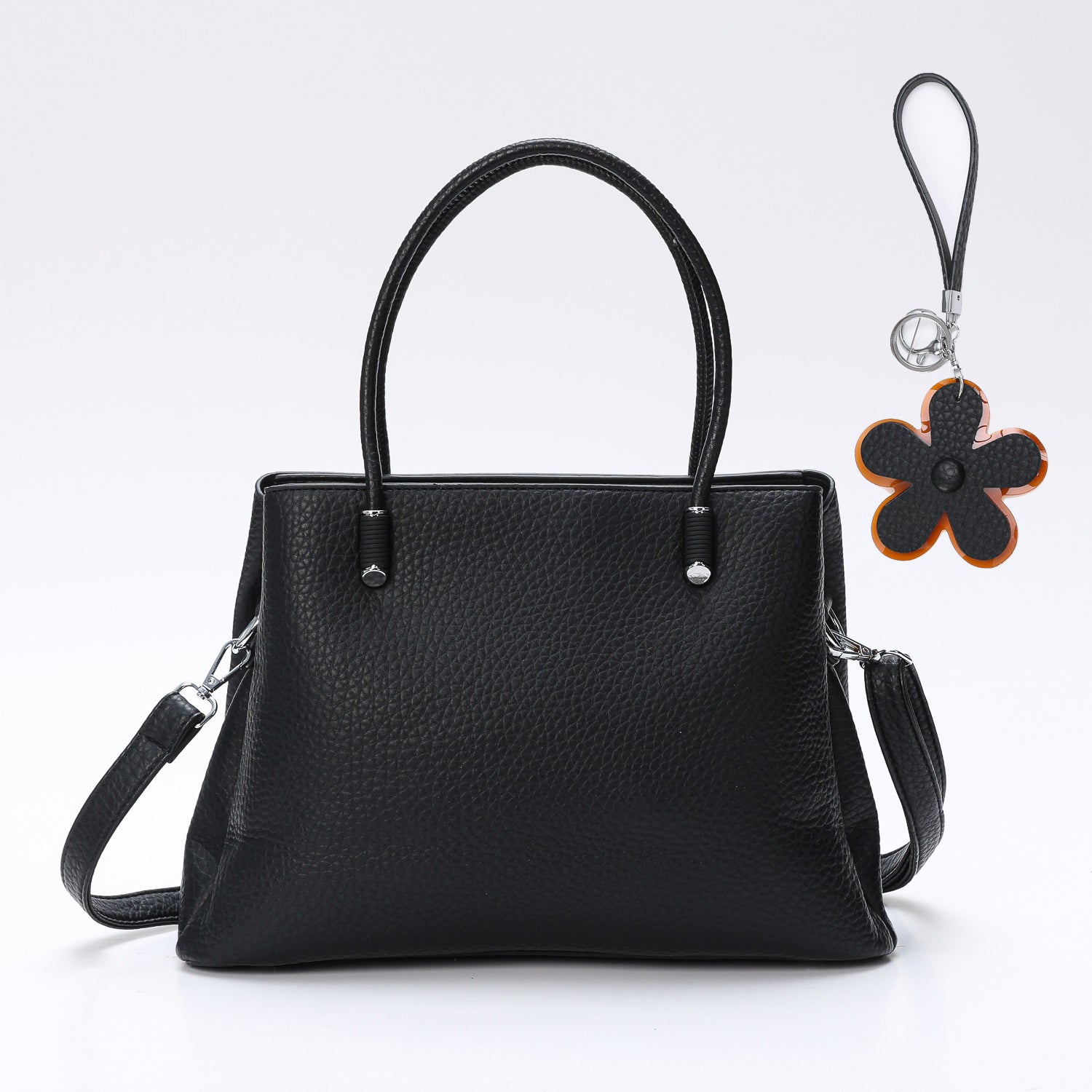 BOLSO DE MANO / RECTANGULAR MEDIANO SUAVE / PIU GRUESA / NEGRO