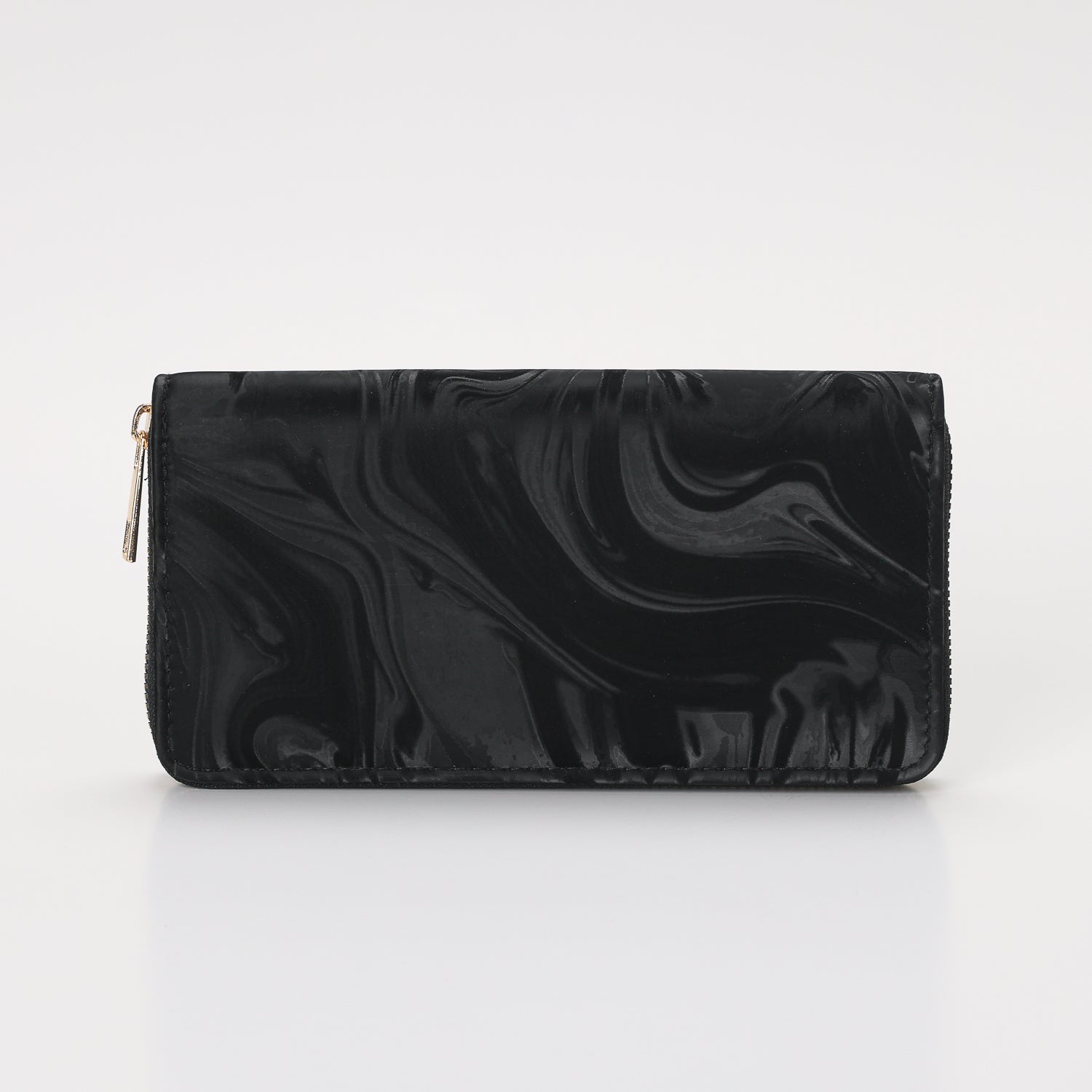 CARTERA RECTANGULAR CIERRE SENCILLA / PIU DIFUMINADA OLAS / NEGRO