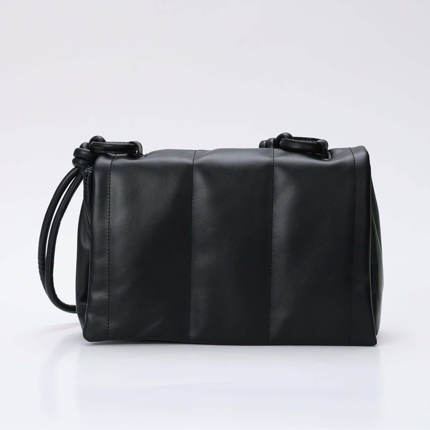 BOLSA DE LONA /shoulder rec chica / asa en nudo / mismo tono / negro