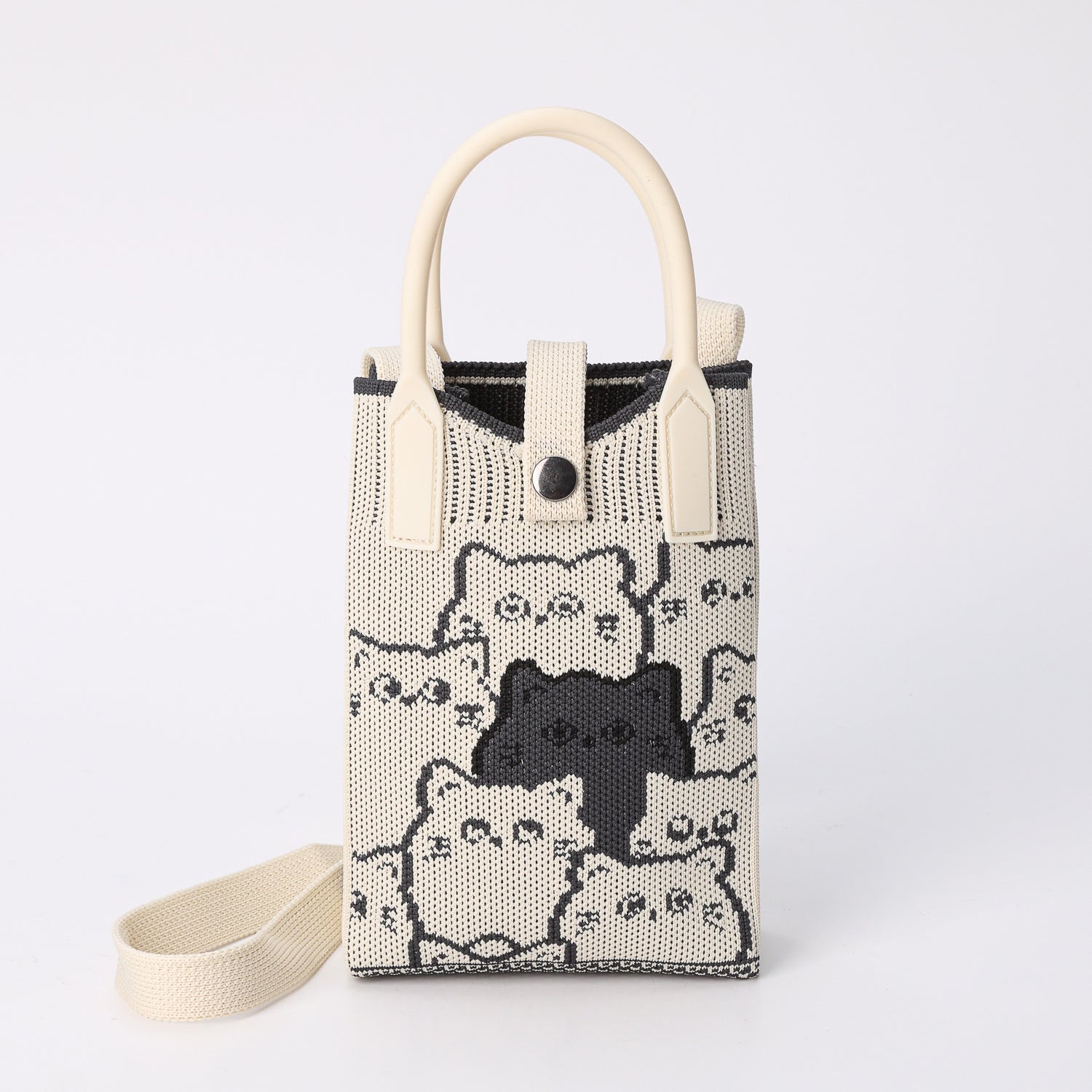BANDOLERA MINI /RECTANGULAR TEJIDA/GATOS