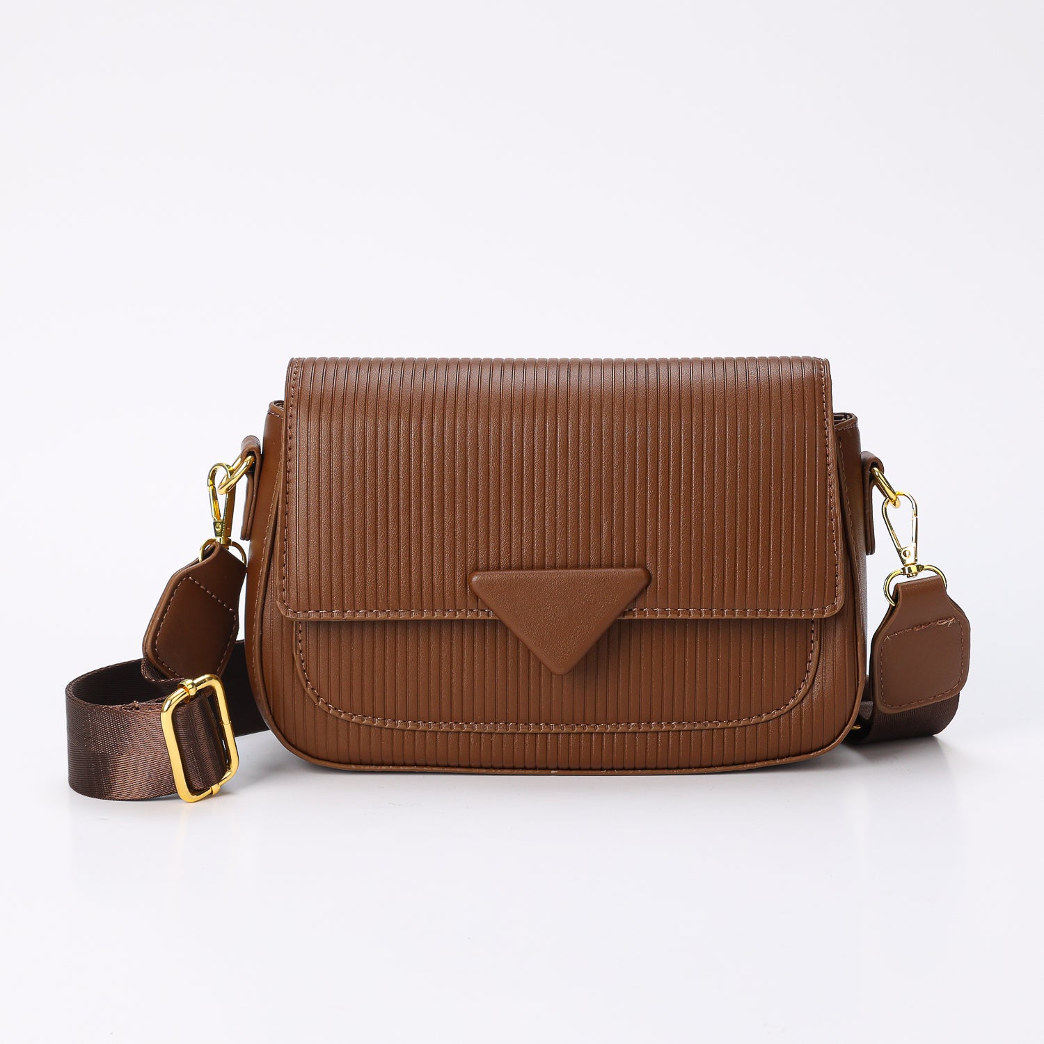 BANDOLERA RECTANGULAR RIGIDA CHICA/ HEBILLA MATE TRIANGULAR / CORREA TEXTIL