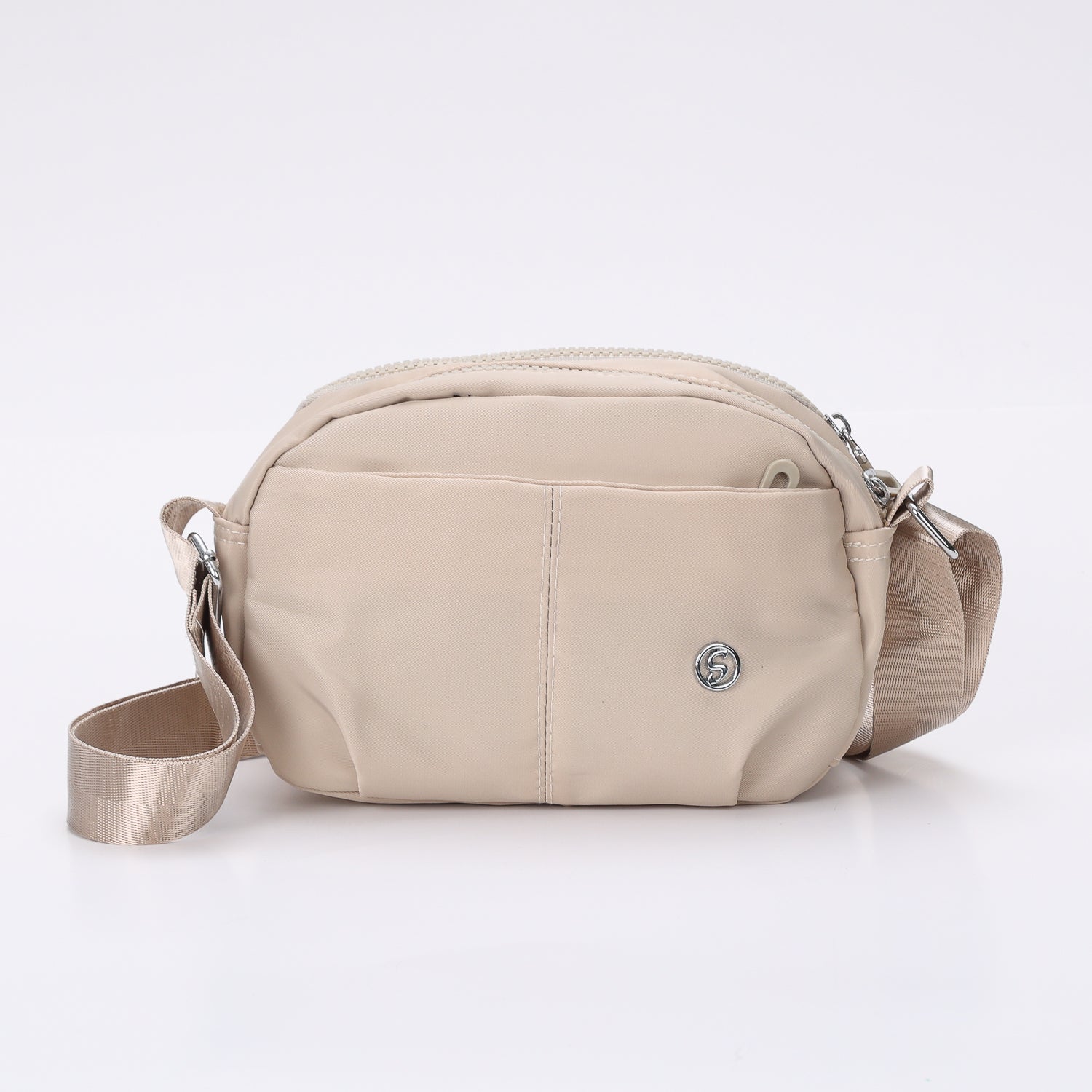 BANDOLERA RECTANGULAR LONA /2 CIERRES /STRAP TEXTIL ANCHO /SOLEY