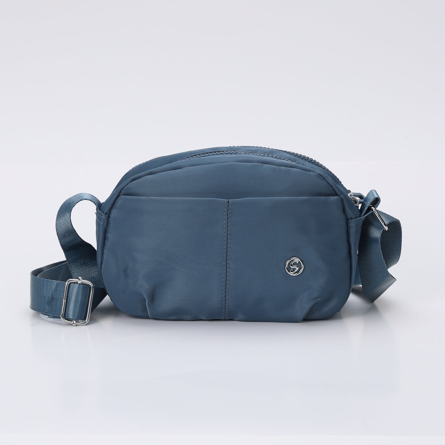 BANDOLERA RECTANGULAR LONA /2 CIERRES /STRAP TEXTIL ANCHO /SOLEY