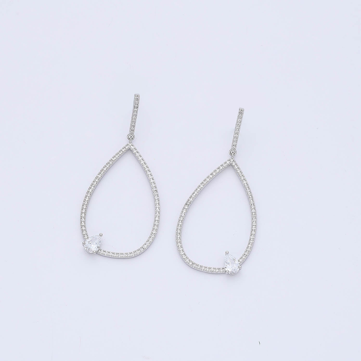 LARGO PERFIL GOTA CRISTAL GRANDE / PLATA