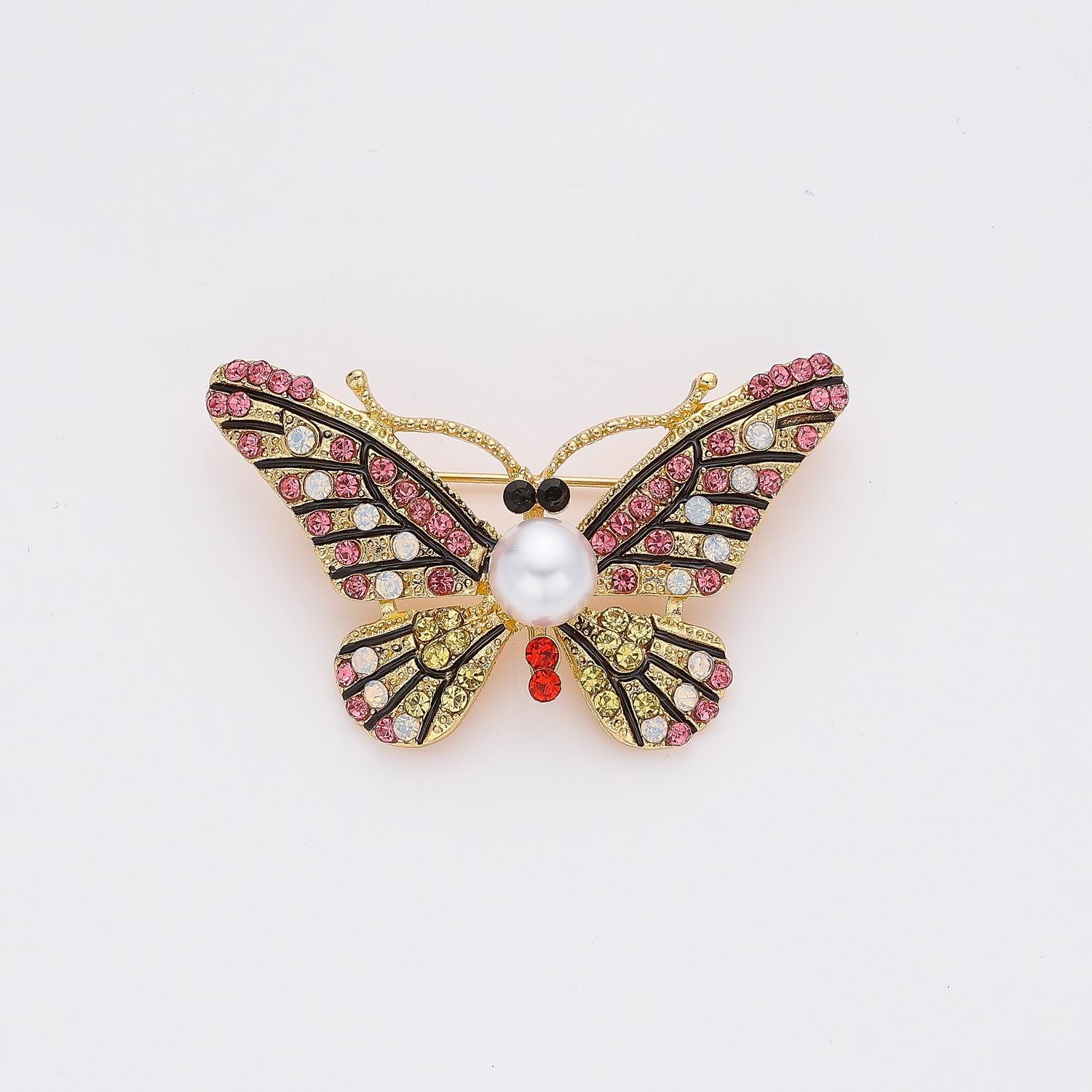 PRENDEDOR MARIPOSA CRISTAL COLOR / PERLA