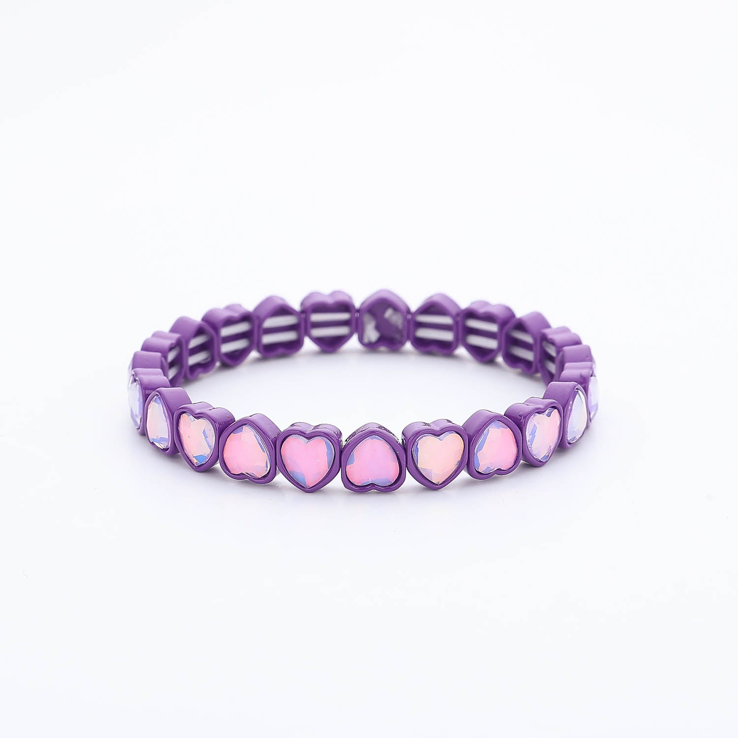 BRASALETE/ELASTICO/CORAZONES MOLDEADOS CRISTAL
