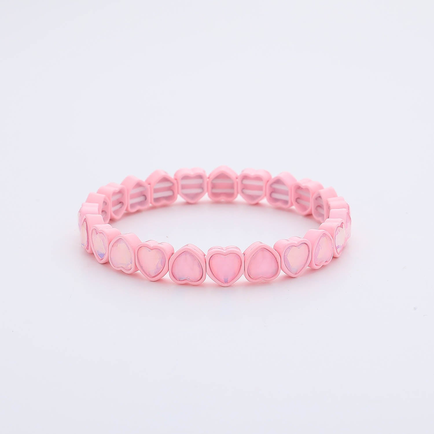 BRASALETE/ELASTICO/CORAZONES MOLDEADOS CRISTAL