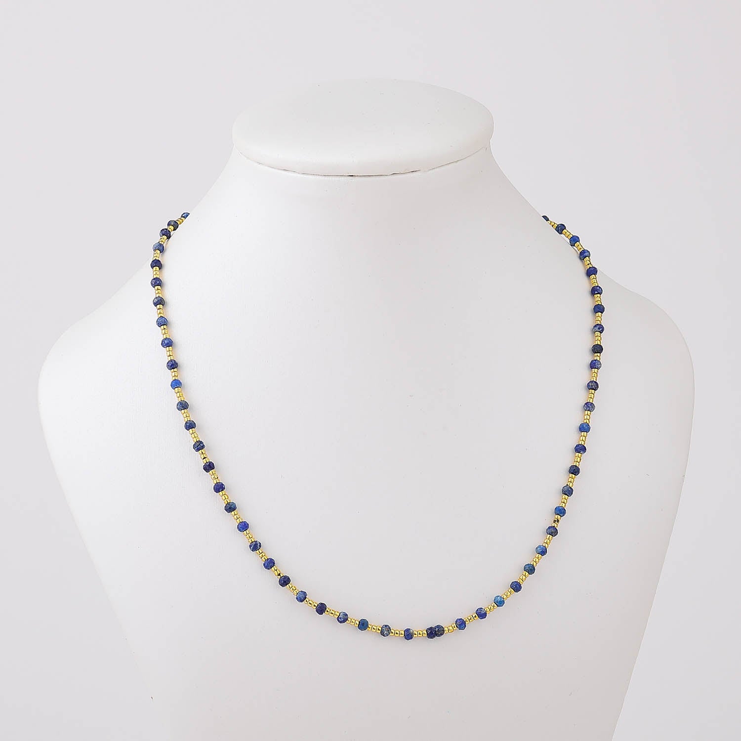 TF16" GARGANTILLA CRISTAL CHECO MINI Y BOLITAS DORADAS / COLORES