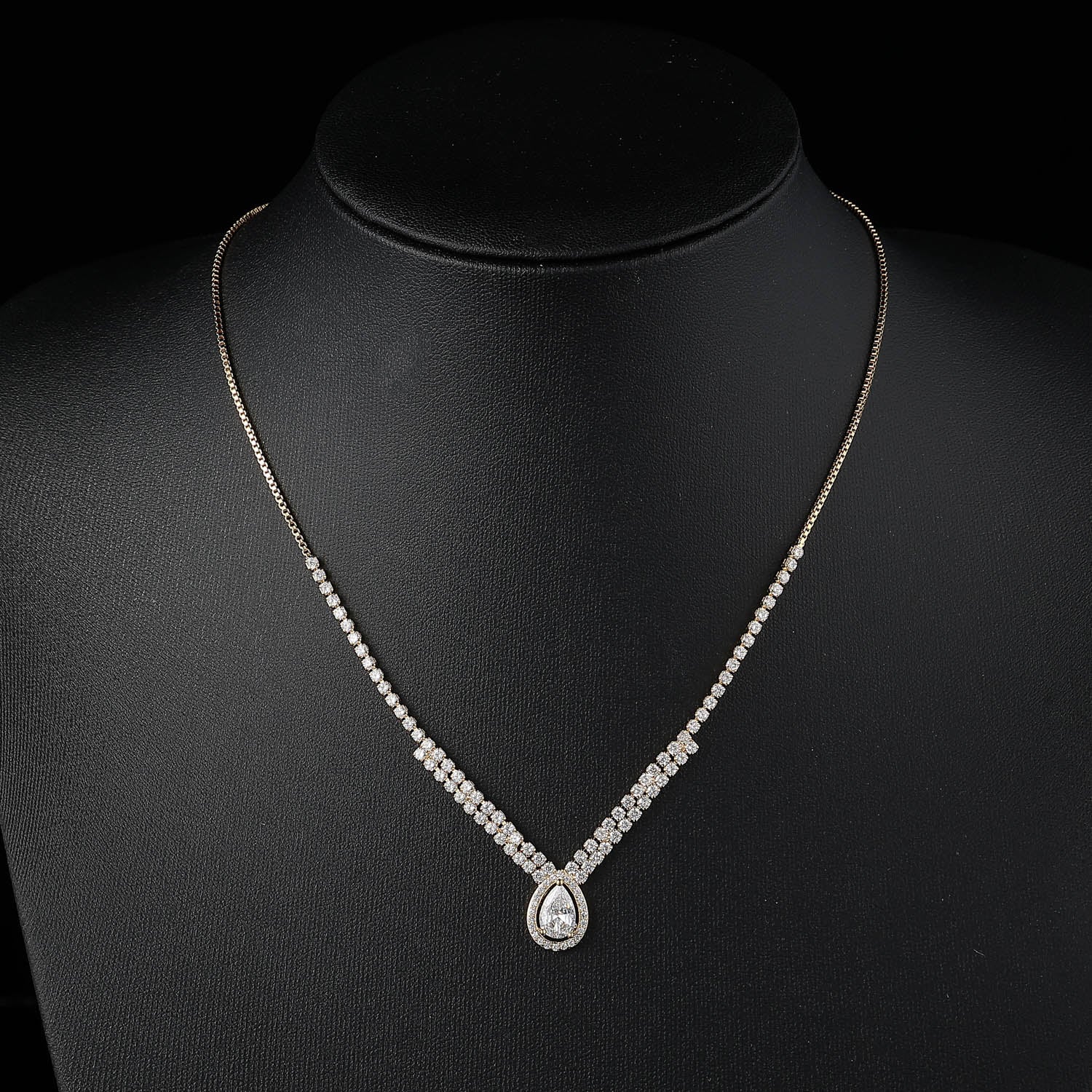 16" GARGANTILLA CRISTAL / CAD / 2 LINEAS CRISTAL / GOTA G PERFIL CRIST