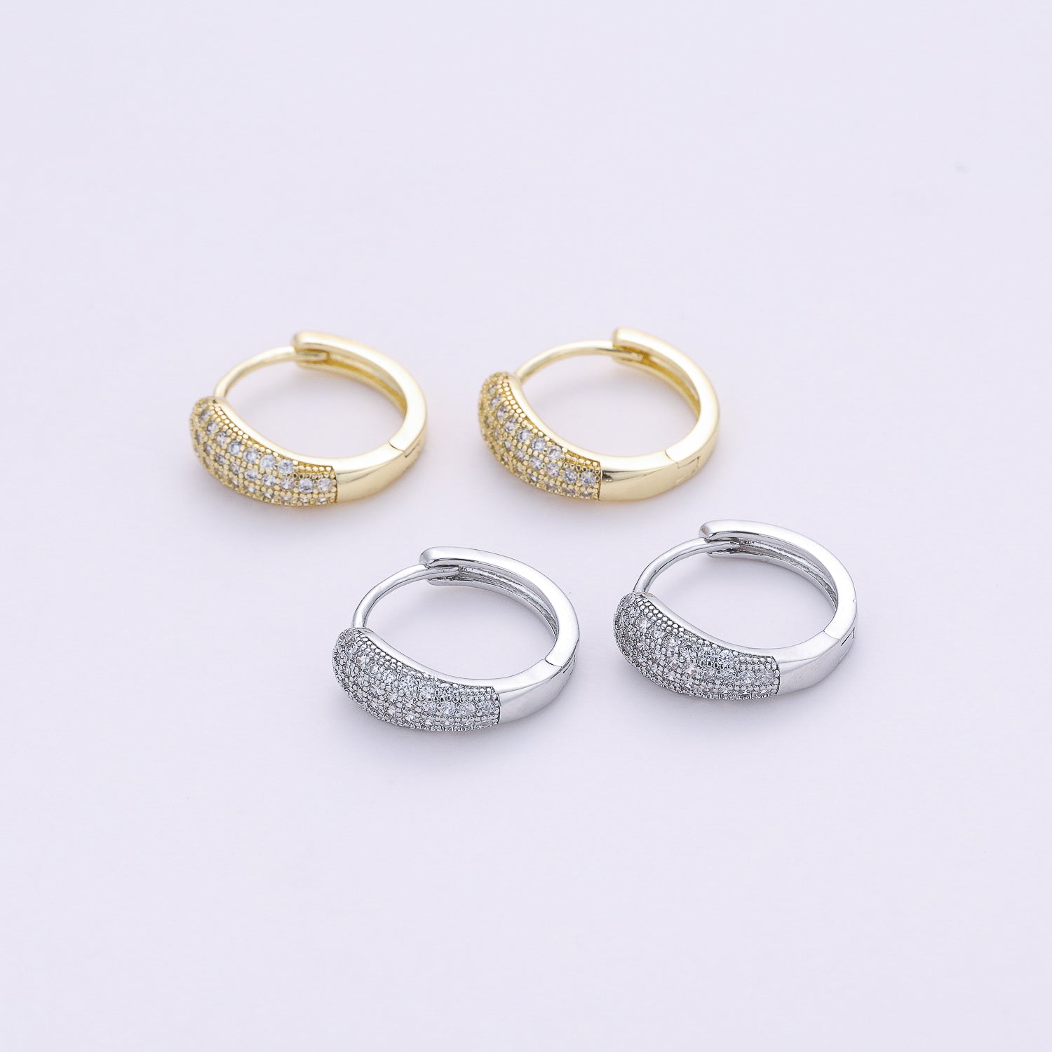 huggies grandes / forma de gota delgada / cristal tupido