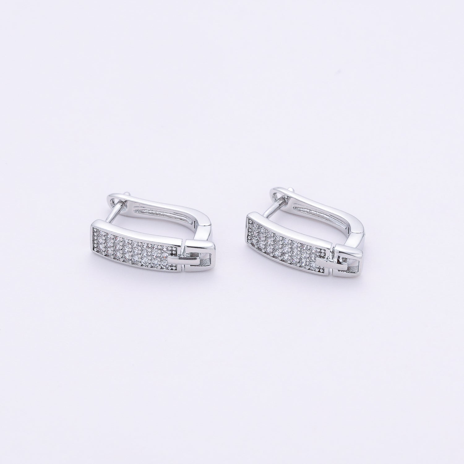 huggies ovaladas grandes 3 lineas cristal / plata