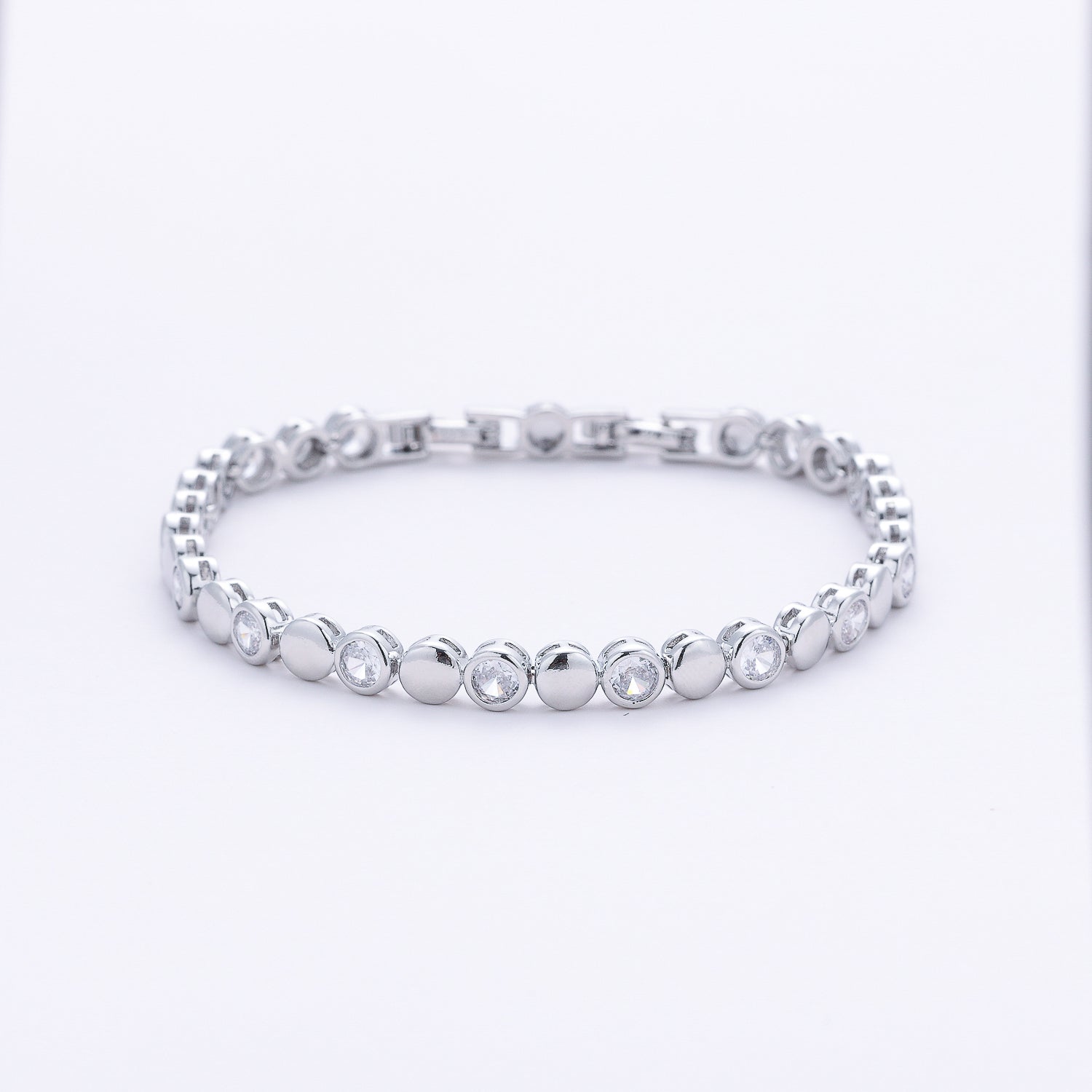 tennis bracelet cristal nediano dentro plata