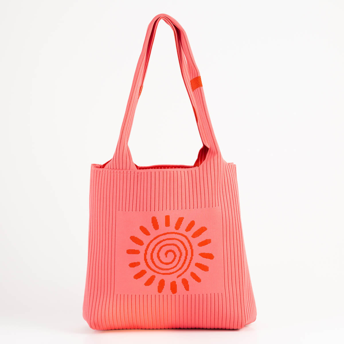 TOTE MEDIANA TEJIDA  LOGO SOLEY / LINEAS DELGADAS