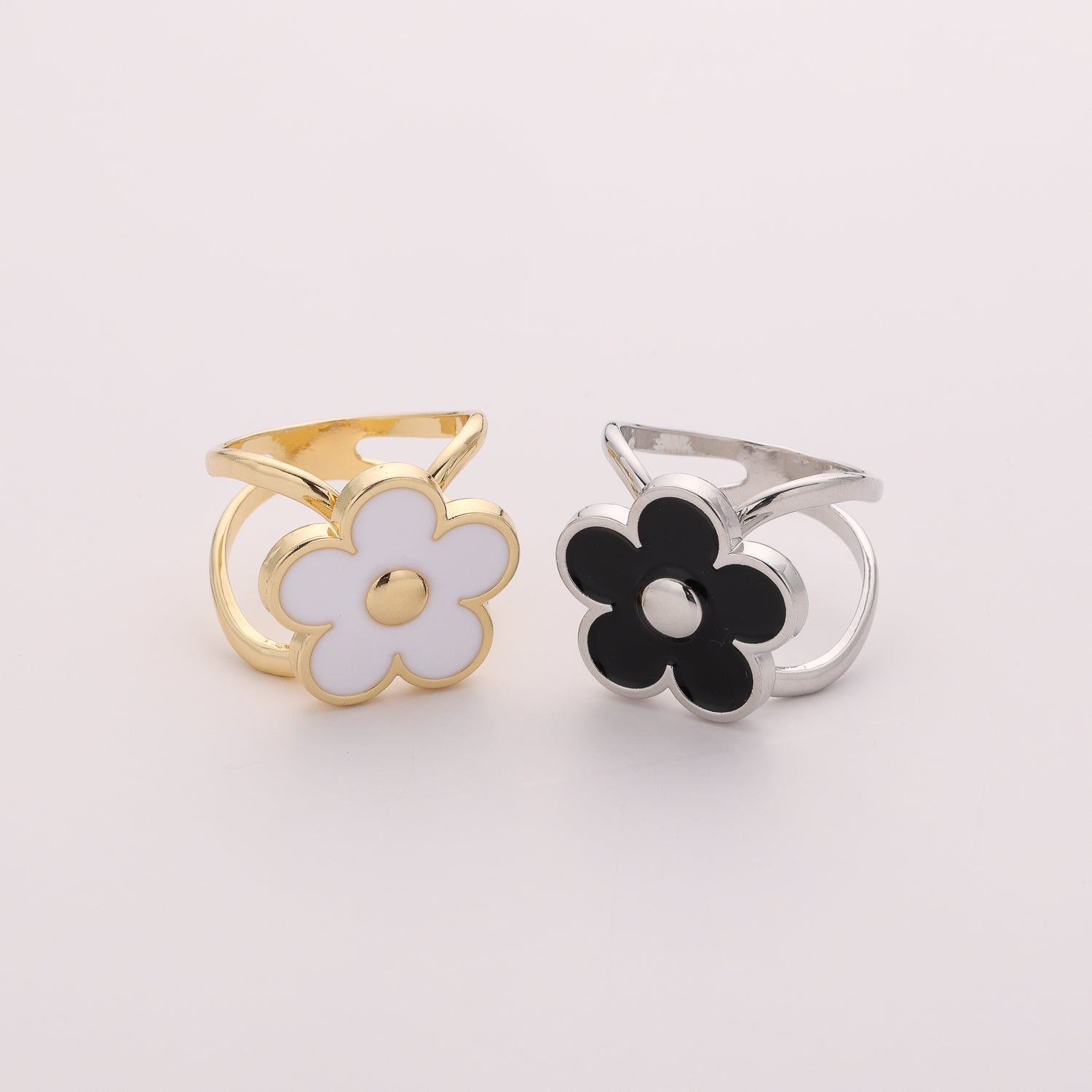 ARO BUFANDA / FLOR MODERNAESMALTE BLANCO / DORADO
