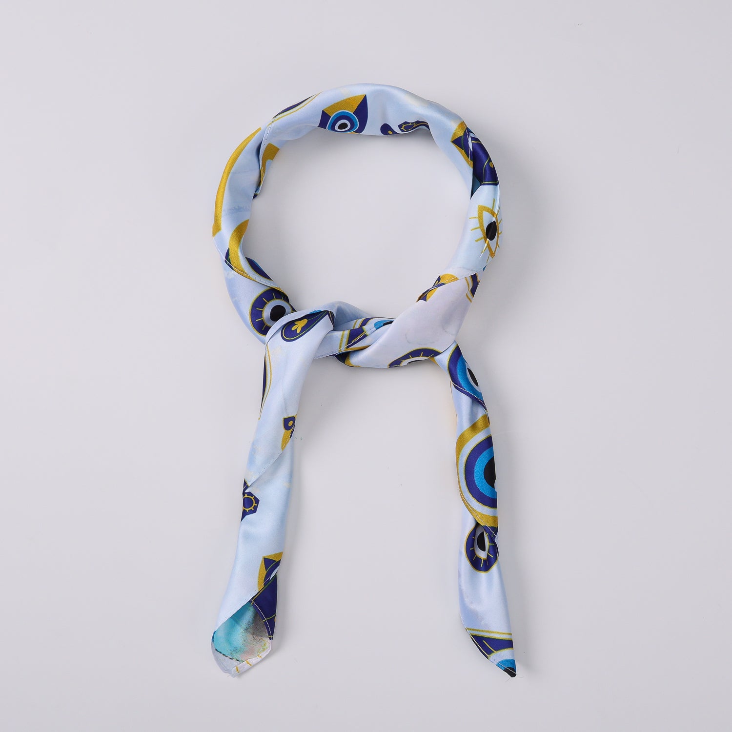 MASCADA 70X70/OJOS EN SIMBOLOS / AZUL Y BLANCO