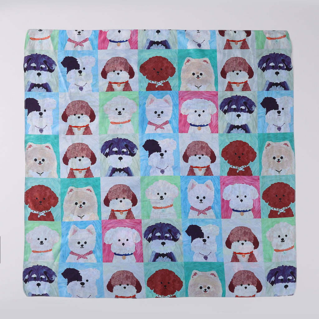 MASCADA 70X70/ PERROS / CUADROS MULTICOLOR