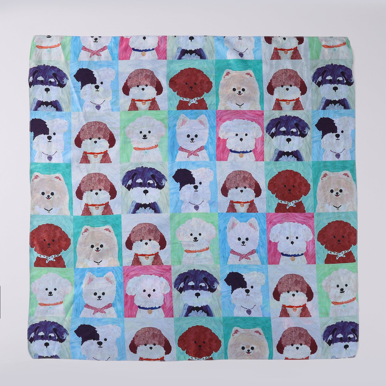 MASCADA 70X70/ PERROS / CUADROS MULTICOLOR
