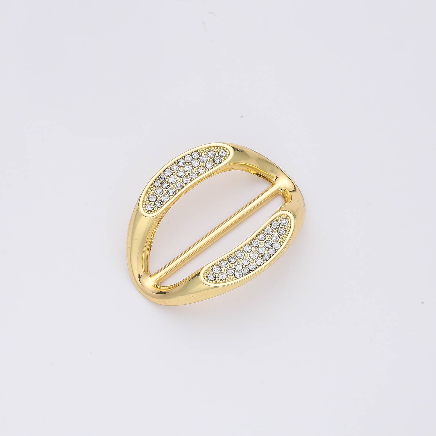 HEBILLA OVALADA CRISTAL 7 DORADO