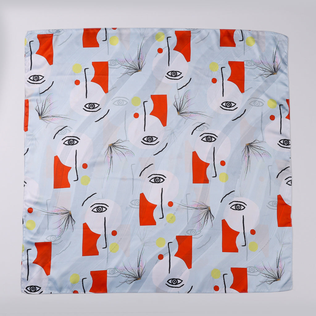MASCADA 70X70/ROSTROS / CUBISMO / PICCASO / FONDO BLANCO