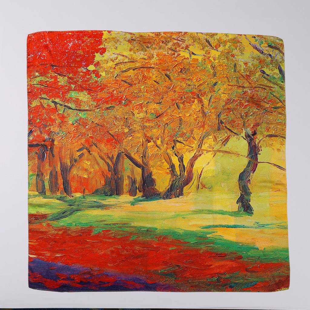 MASCADA 70X70/PAISAJE OTOÑAL / VAN GOGH / AMARILLO Y NARANJA