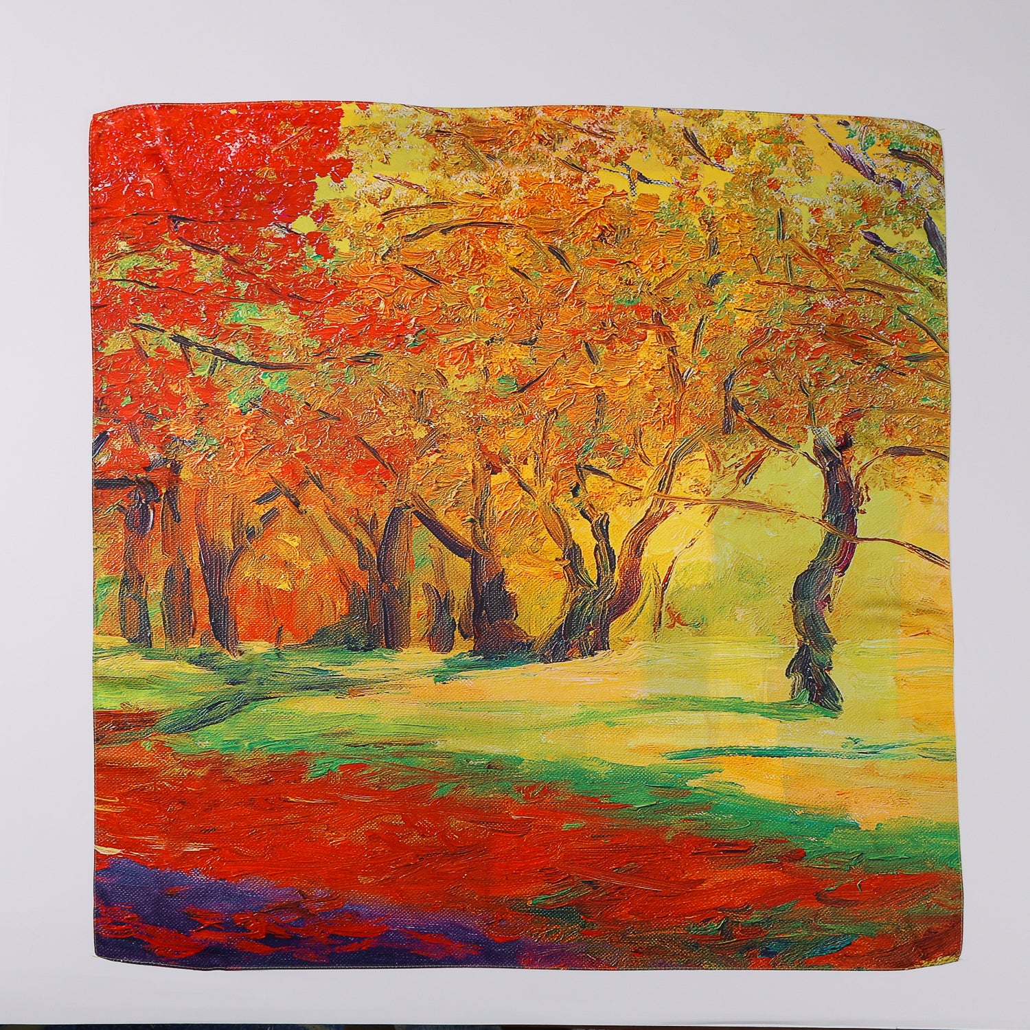 MASCADA 70X70/PAISAJE OTOÑAL / VAN GOGH / AMARILLO Y NARANJA