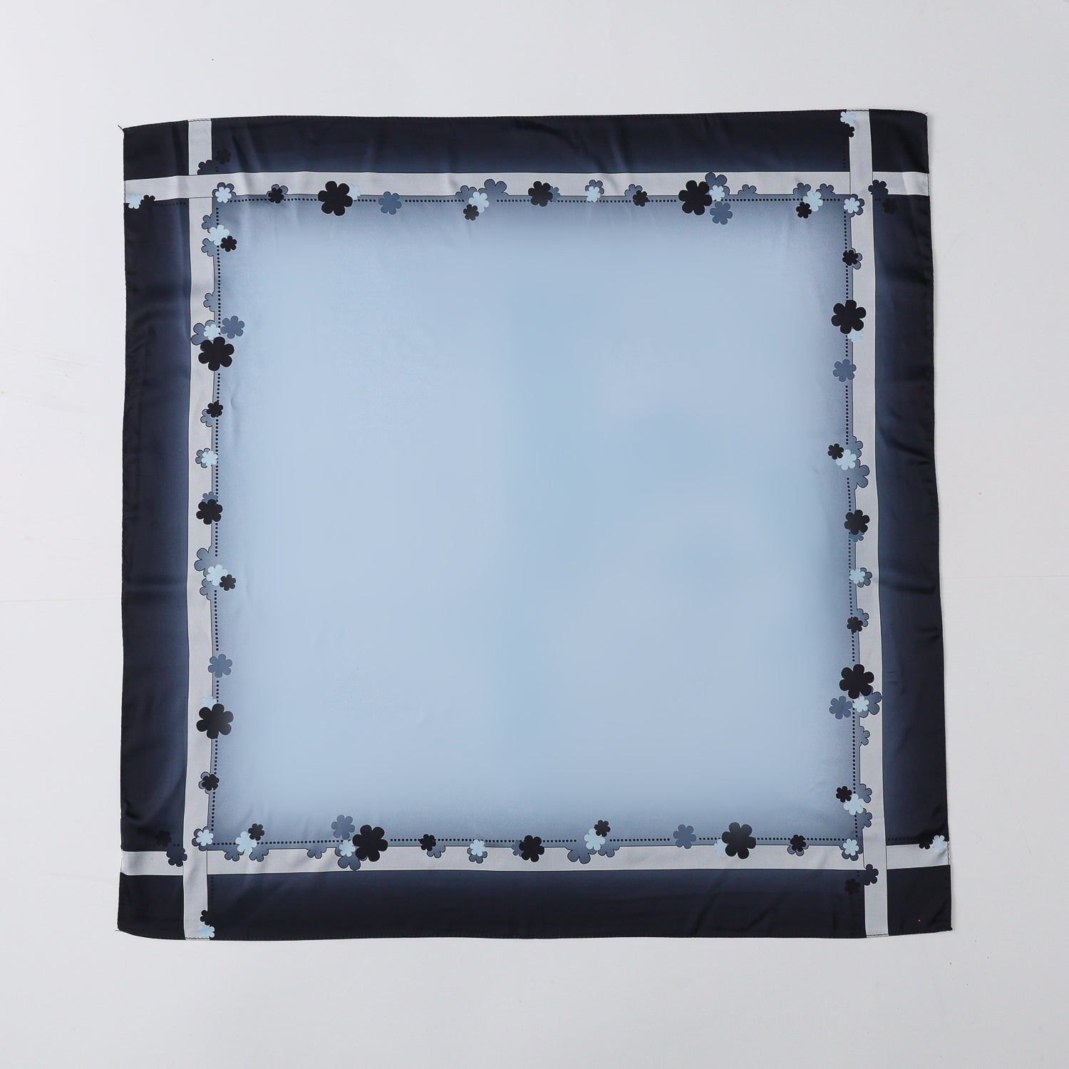 MASCADA /2 VISTAS /70X70 / AZUL / PERFIL FLORES