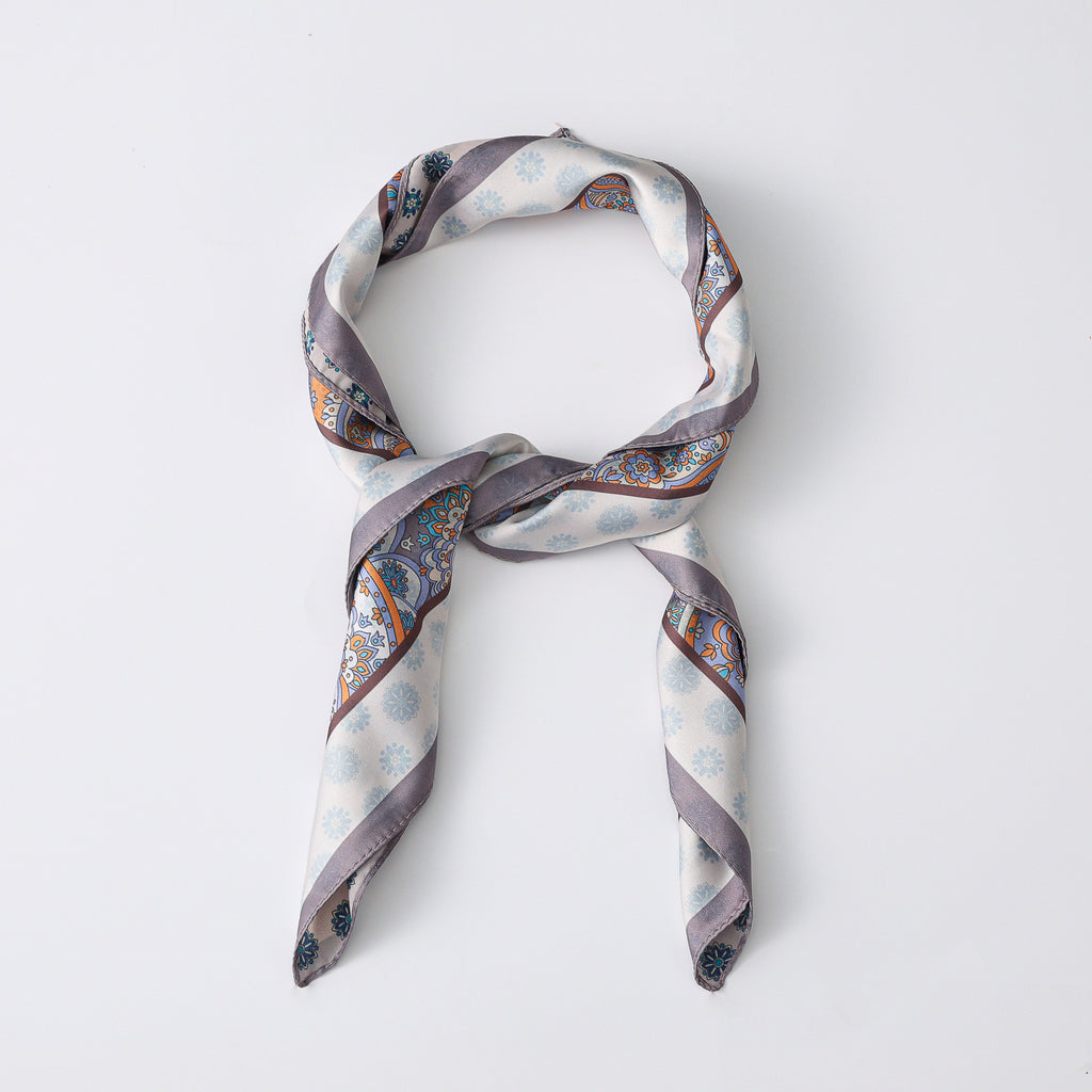 MASCADA /2 VISTAS /70X70 / AMEBAS XG / BEIGE / AZUL / DORADO
