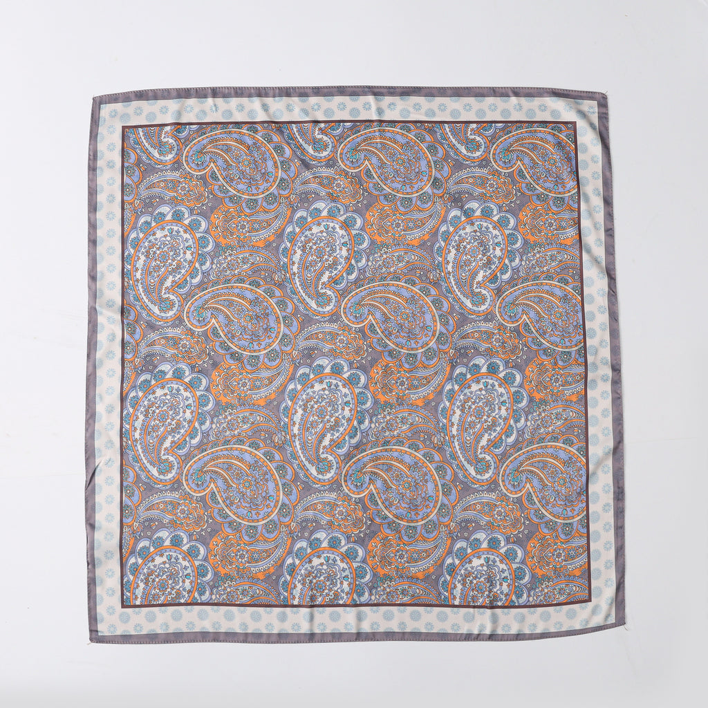 MASCADA /2 VISTAS /70X70 / AMEBAS XG / BEIGE / AZUL / DORADO