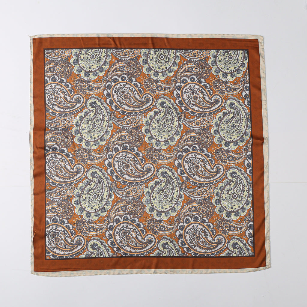 MASCADA /2 VISTAS /70X70 / AMEBAS G / MONOGRAMAS / OCRE NEGRO