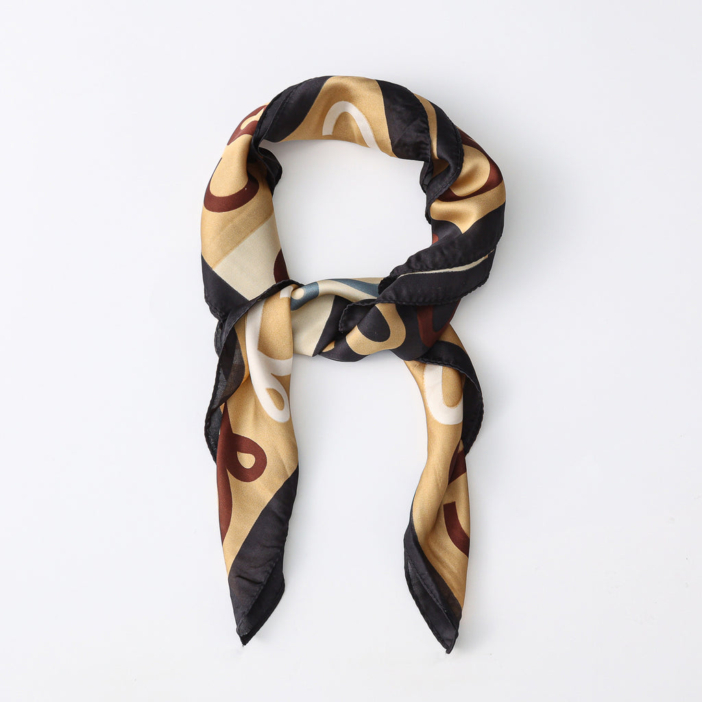 MASCADA CUADROS XG LOGO TORY / BEIGE CAFÉ NEGRO