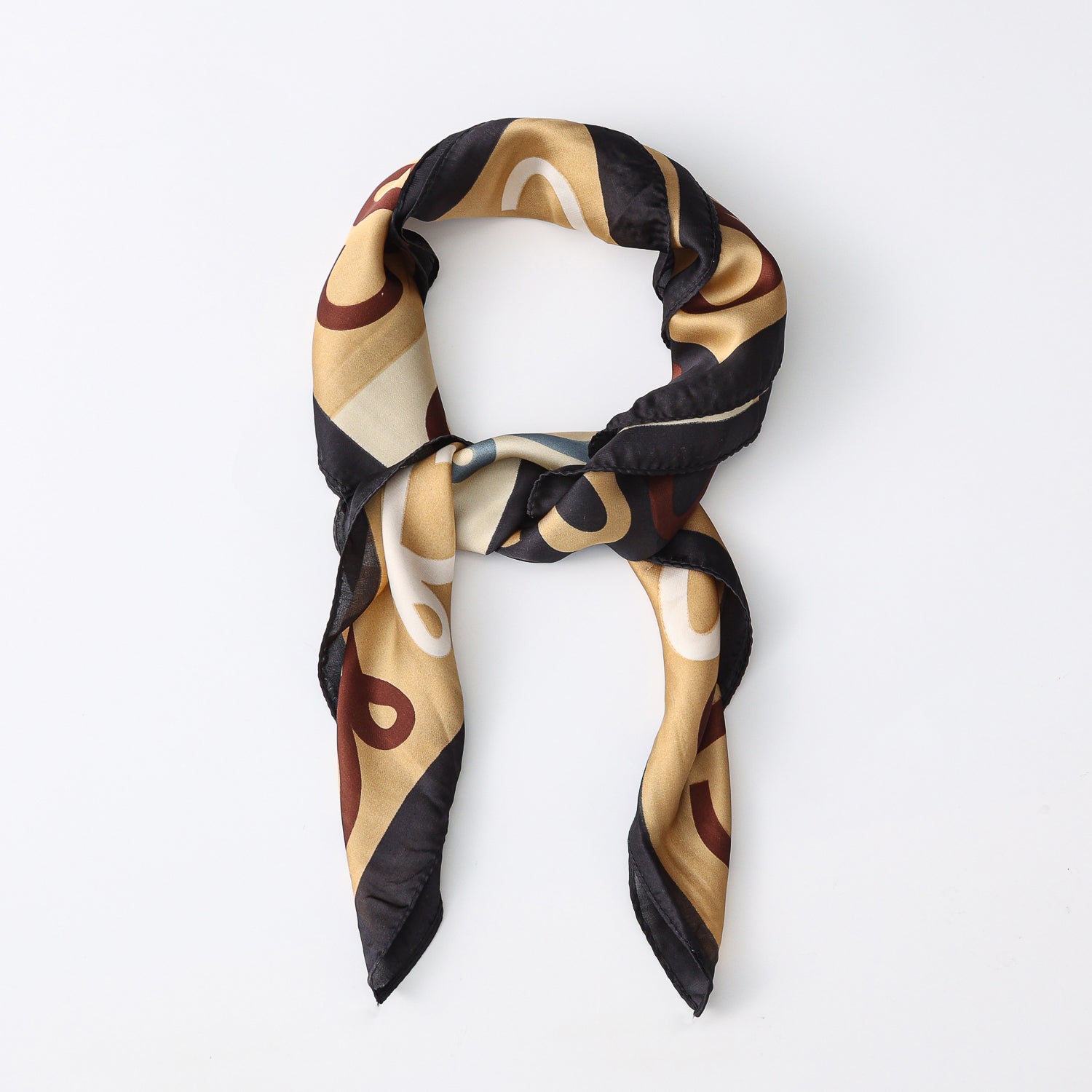 MASCADA CUADROS XG LOGO TORY / BEIGE CAFÉ NEGRO
