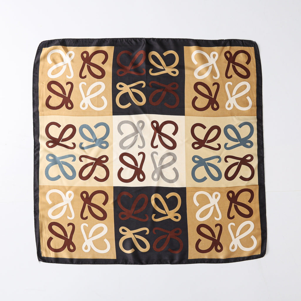 MASCADA CUADROS XG LOGO TORY / BEIGE CAFÉ NEGRO