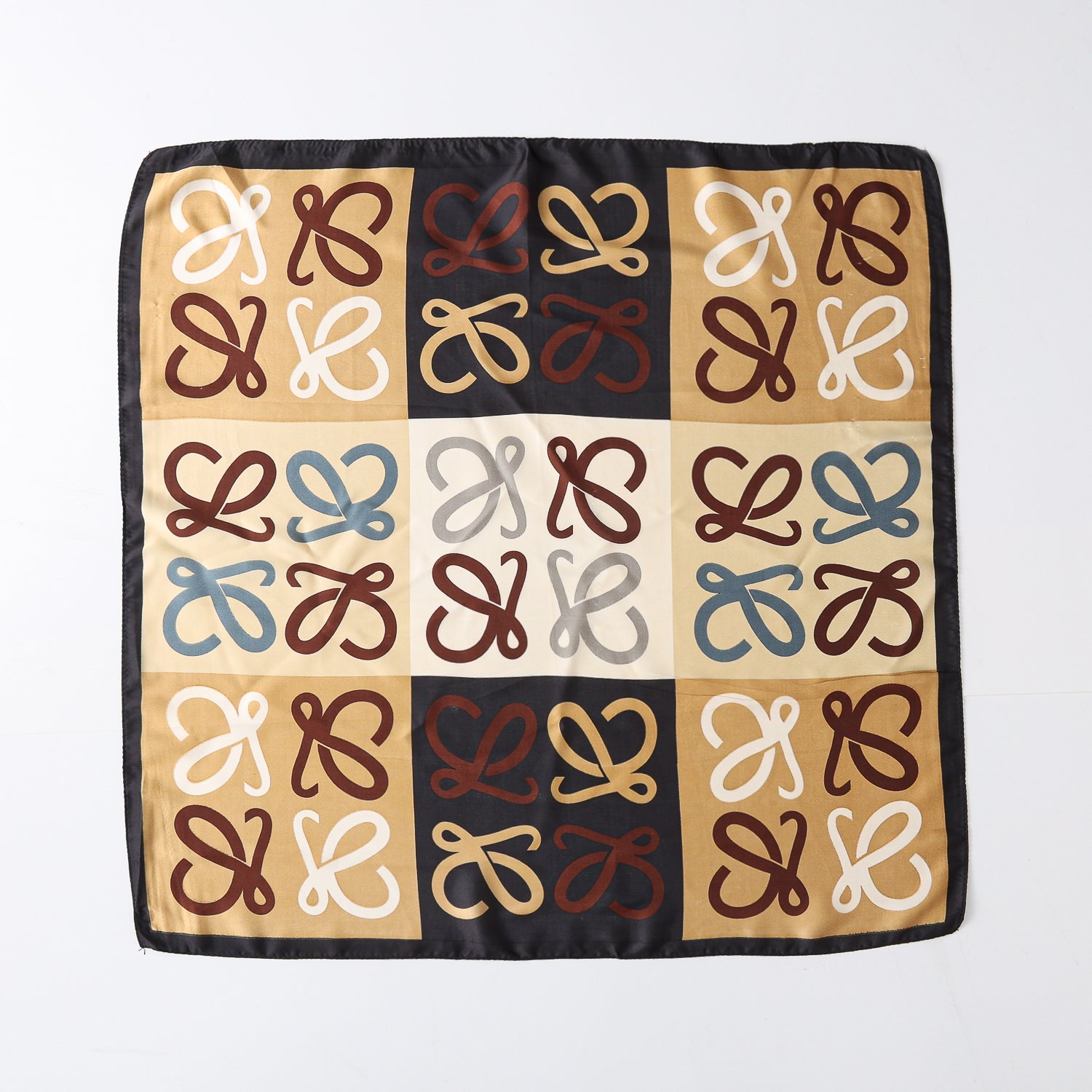 MASCADA CUADROS XG LOGO TORY / BEIGE CAFÉ NEGRO