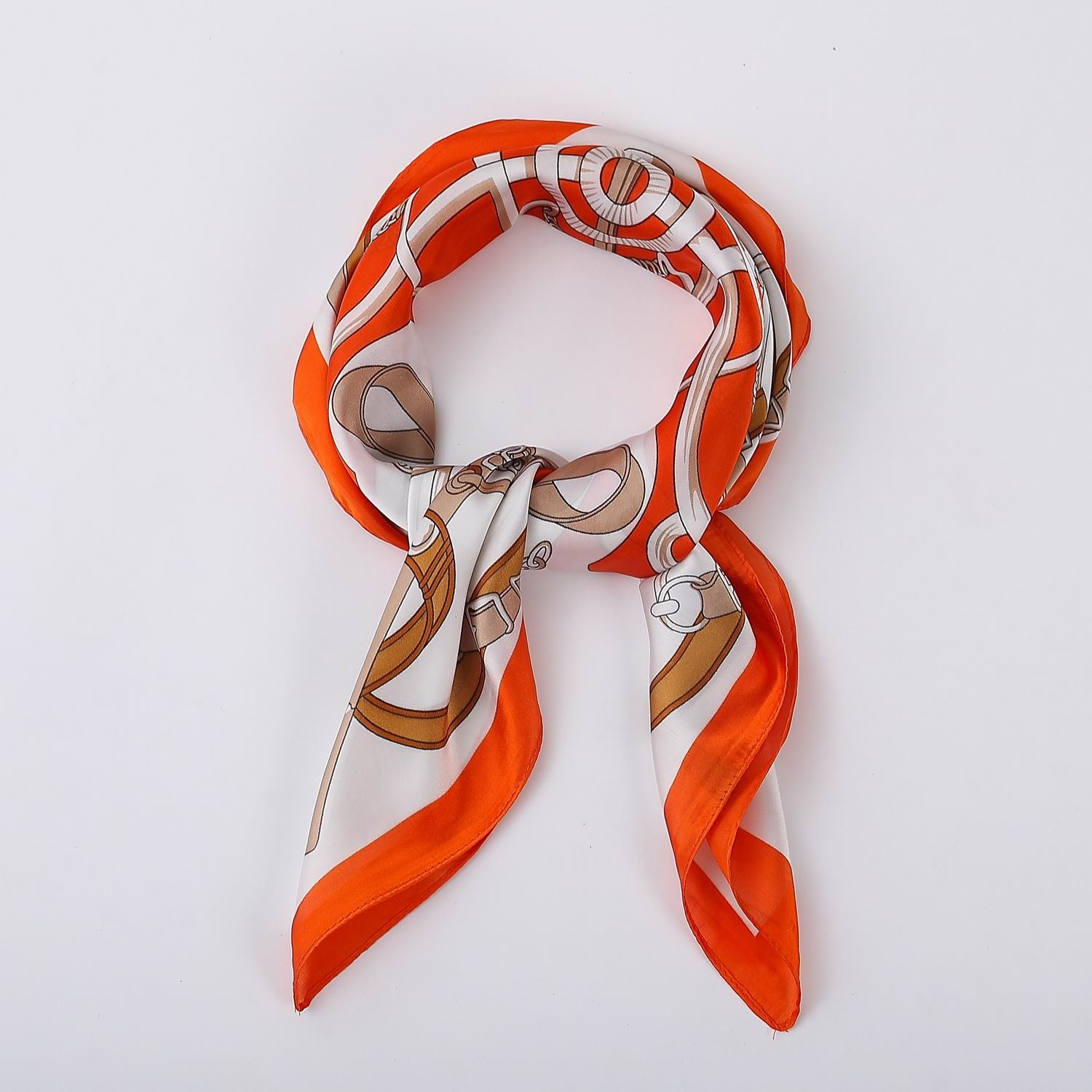 MASCADA CINTAS Y GRECAS BLANCA Y NARANJA
